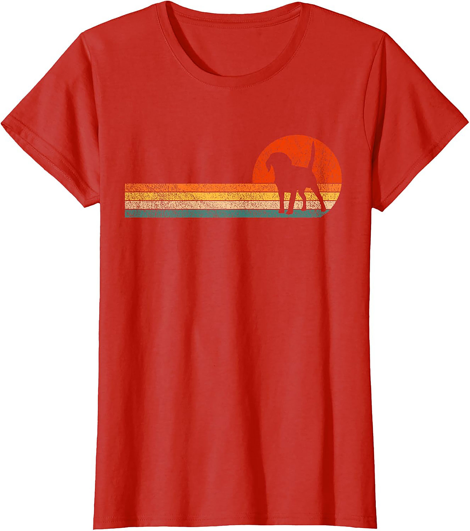 Retro Beagle Graphic Tee: Vintage Sunset Dog Lover Unisex Shirt
