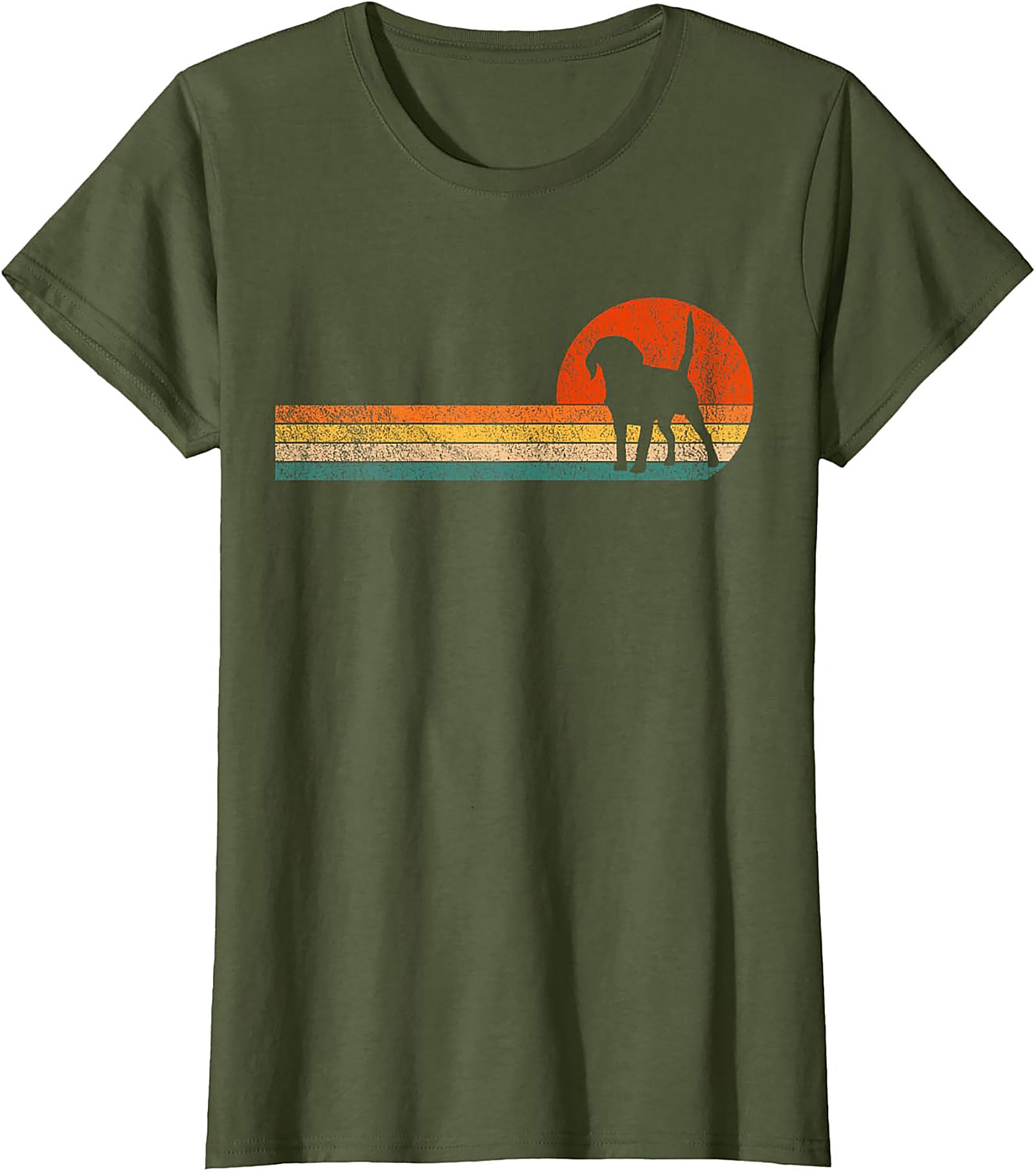 Retro Beagle Graphic Tee: Vintage Sunset Dog Lover Unisex Shirt
