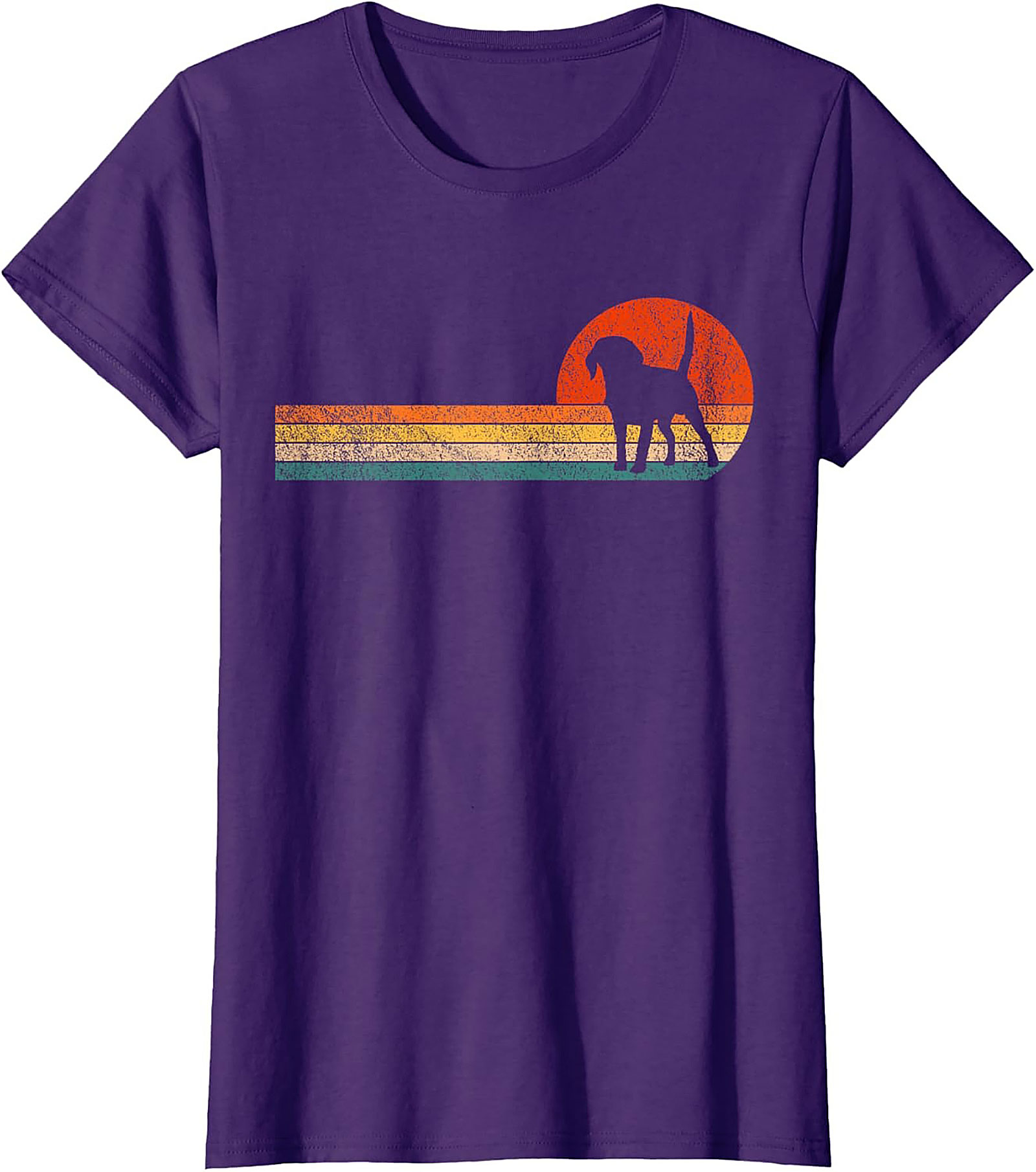 Retro Beagle Graphic Tee: Vintage Sunset Dog Lover Unisex Shirt