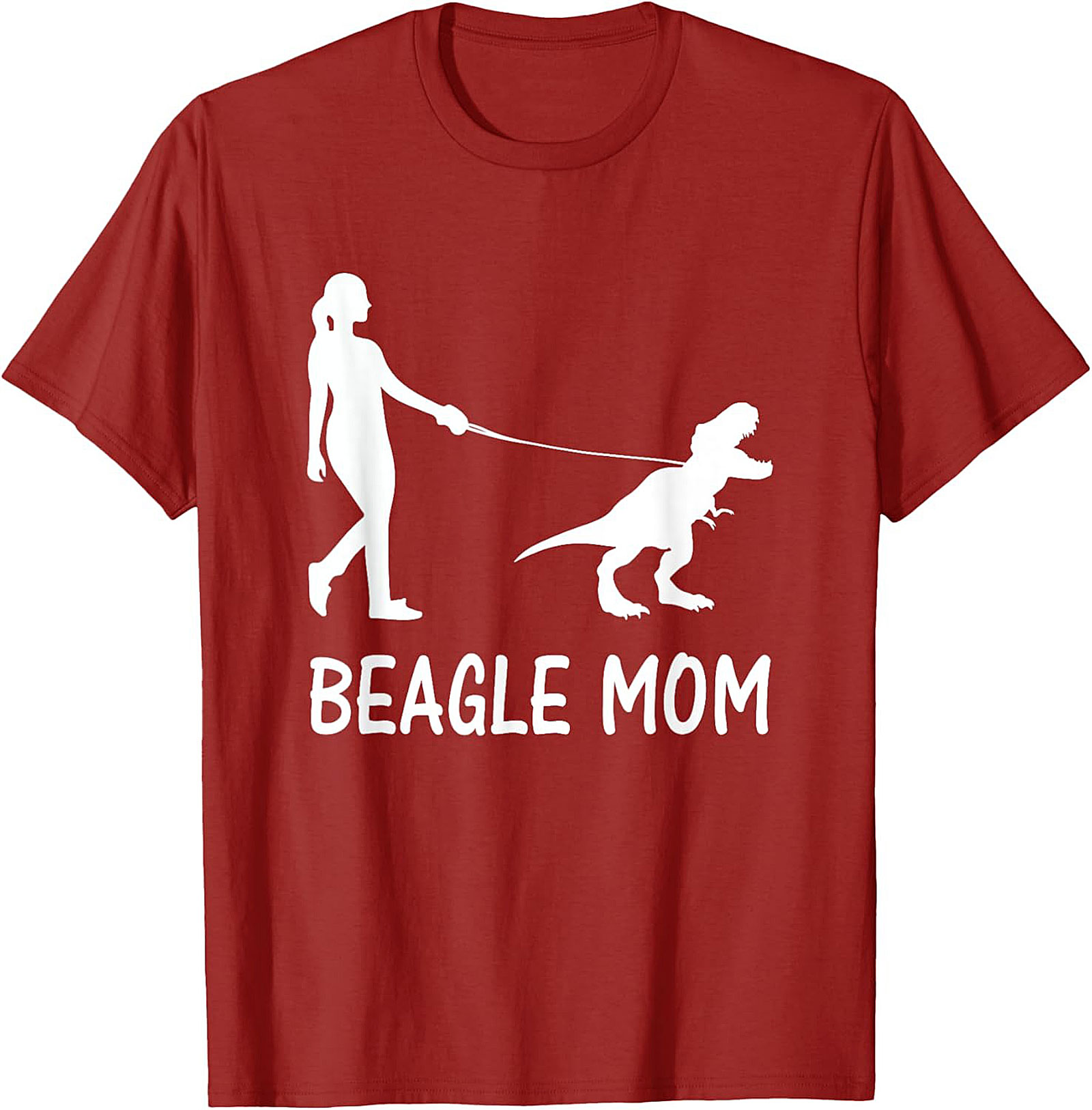 Beagle Mom T-Shirt | Funny T-Rex Dog Walker Graphic Tee
