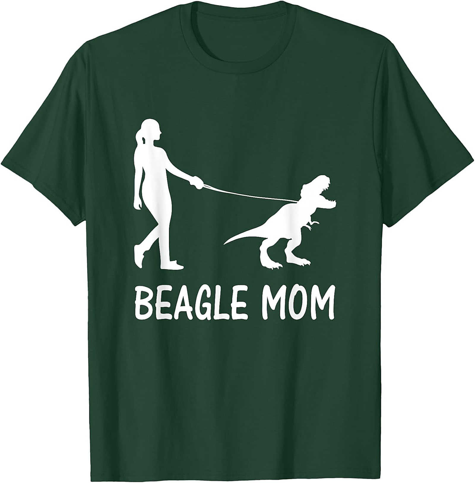 Beagle Mom T-Shirt | Funny T-Rex Dog Walker Graphic Tee