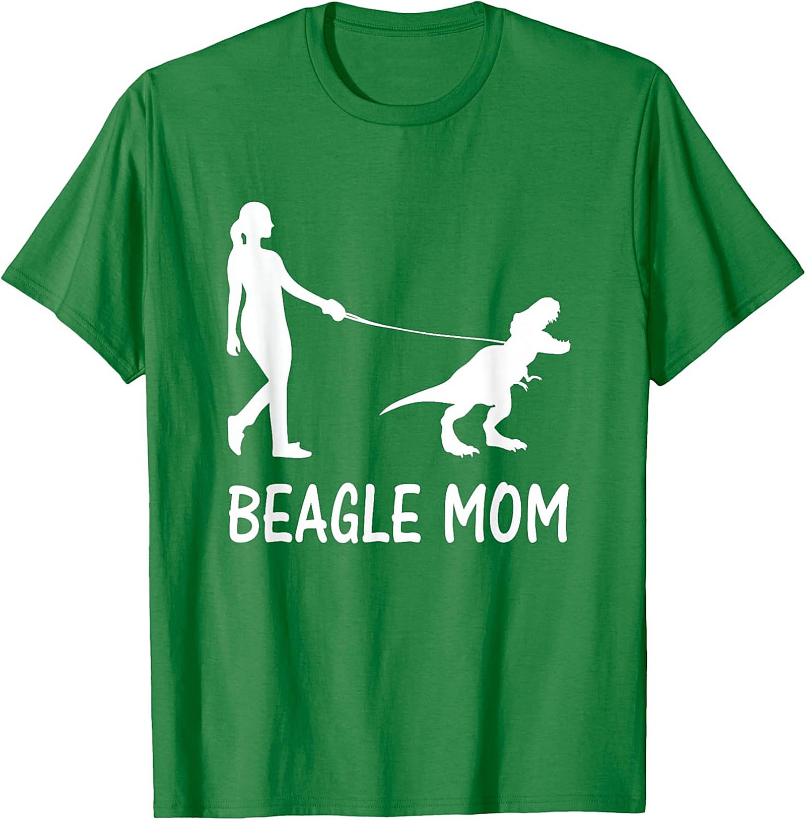 Beagle Mom T-Shirt | Funny T-Rex Dog Walker Graphic Tee