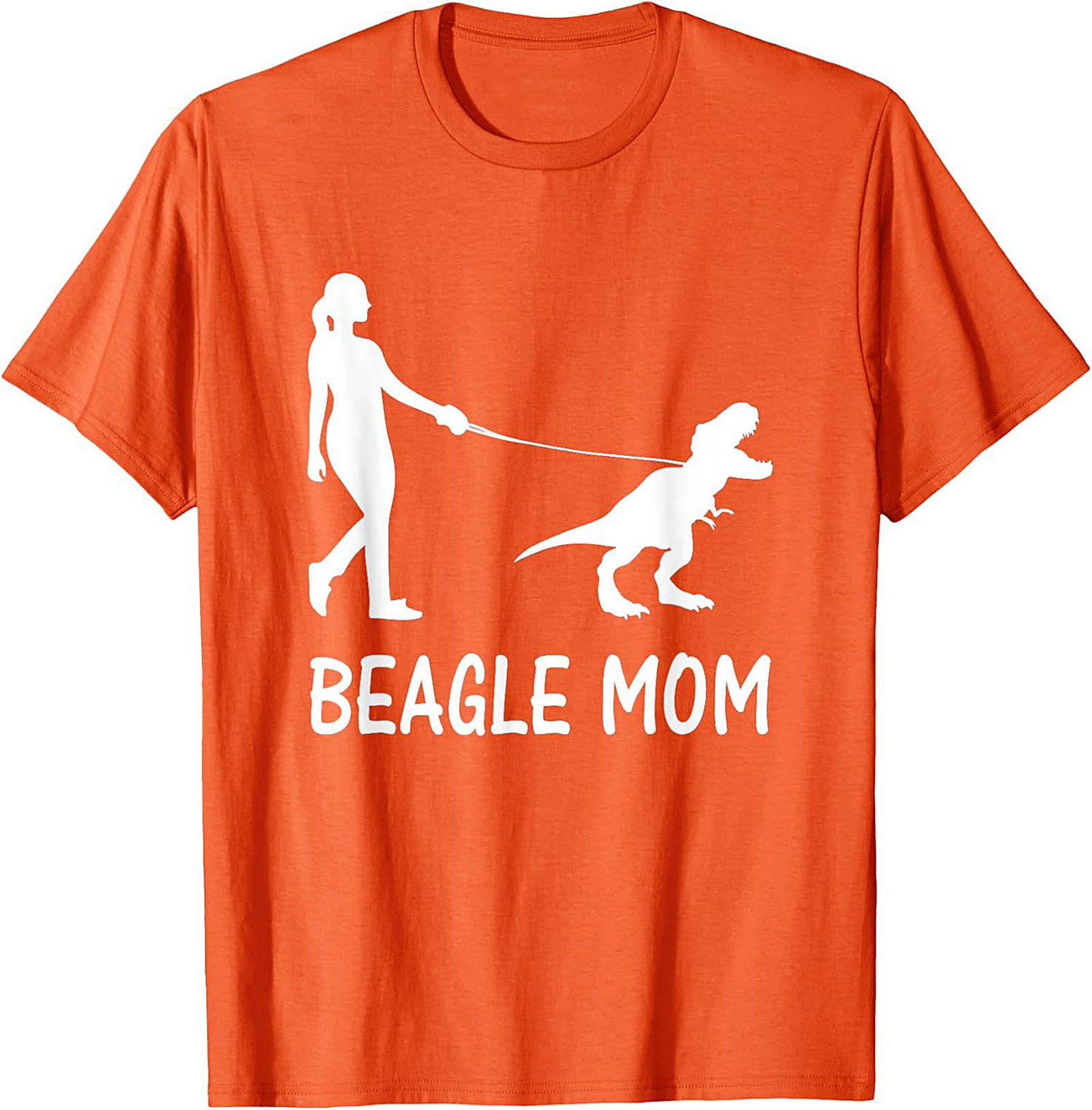 Beagle Mom T-Shirt | Funny T-Rex Dog Walker Graphic Tee