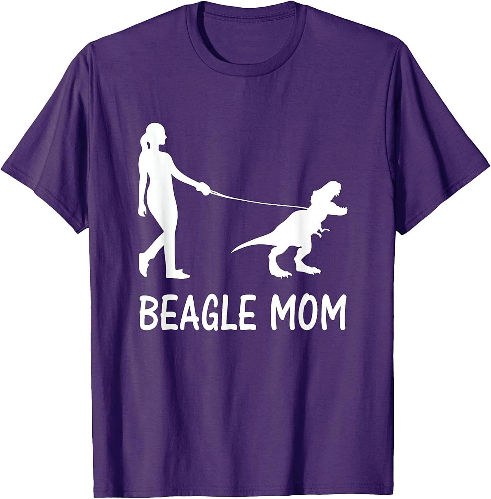 Beagle Mom T-Shirt | Funny T-Rex Dog Walker Graphic Tee
