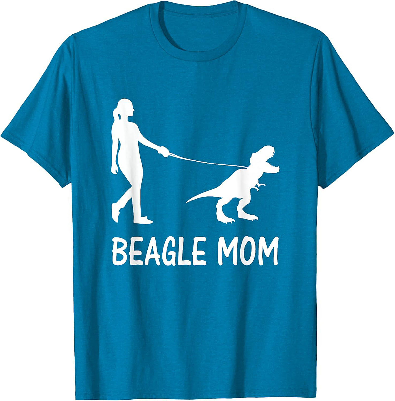 Beagle Mom T-Shirt | Funny T-Rex Dog Walker Graphic Tee