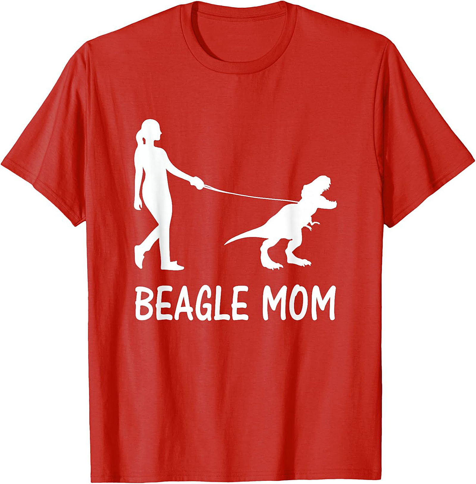 Beagle Mom T-Shirt | Funny T-Rex Dog Walker Graphic Tee