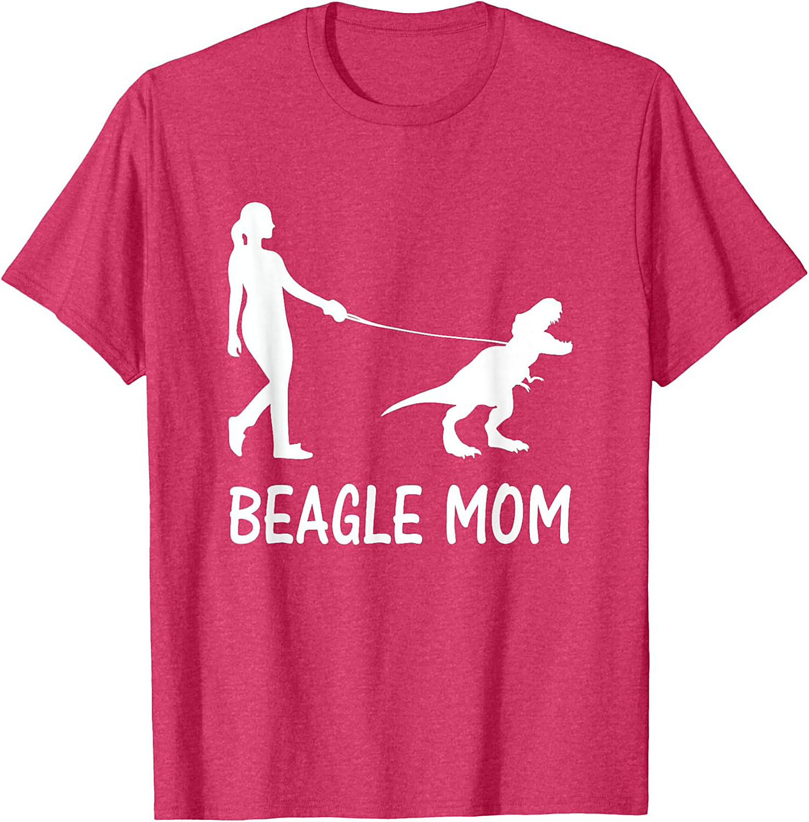 Beagle Mom T-Shirt | Funny T-Rex Dog Walker Graphic Tee