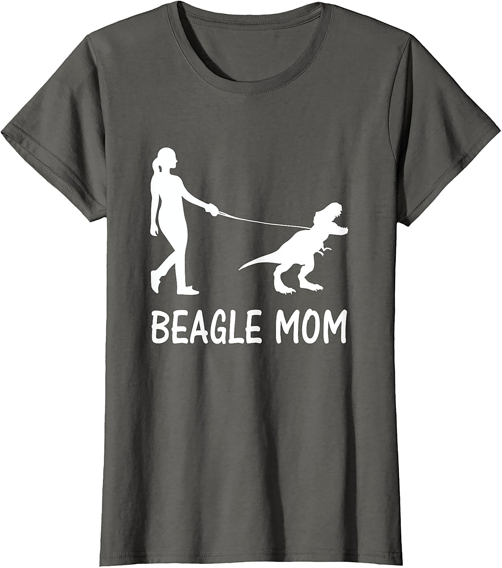 Beagle Mom T-Shirt | Funny T-Rex Dog Walker Graphic Tee