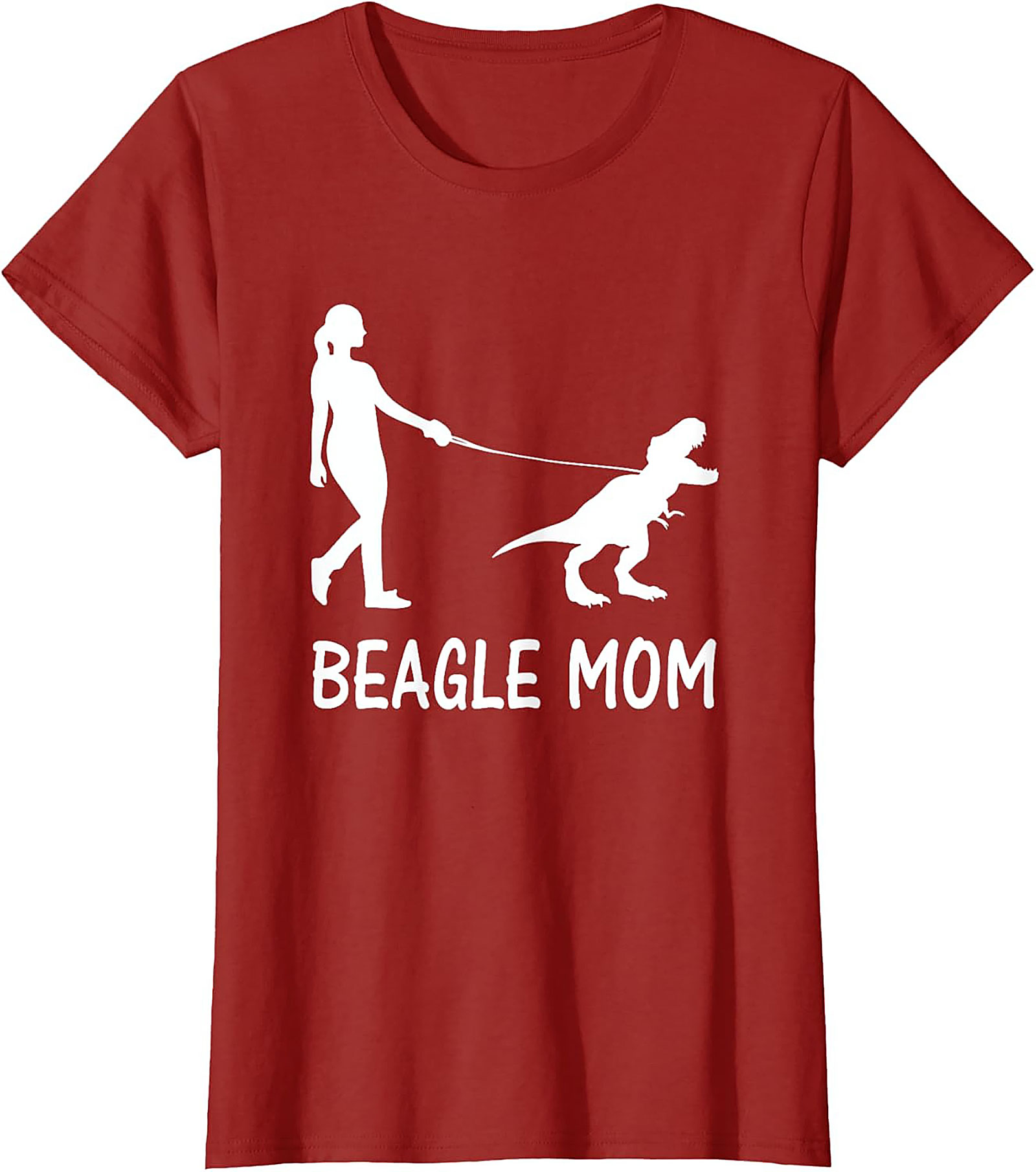 Beagle Mom T-Shirt | Funny T-Rex Dog Walker Graphic Tee