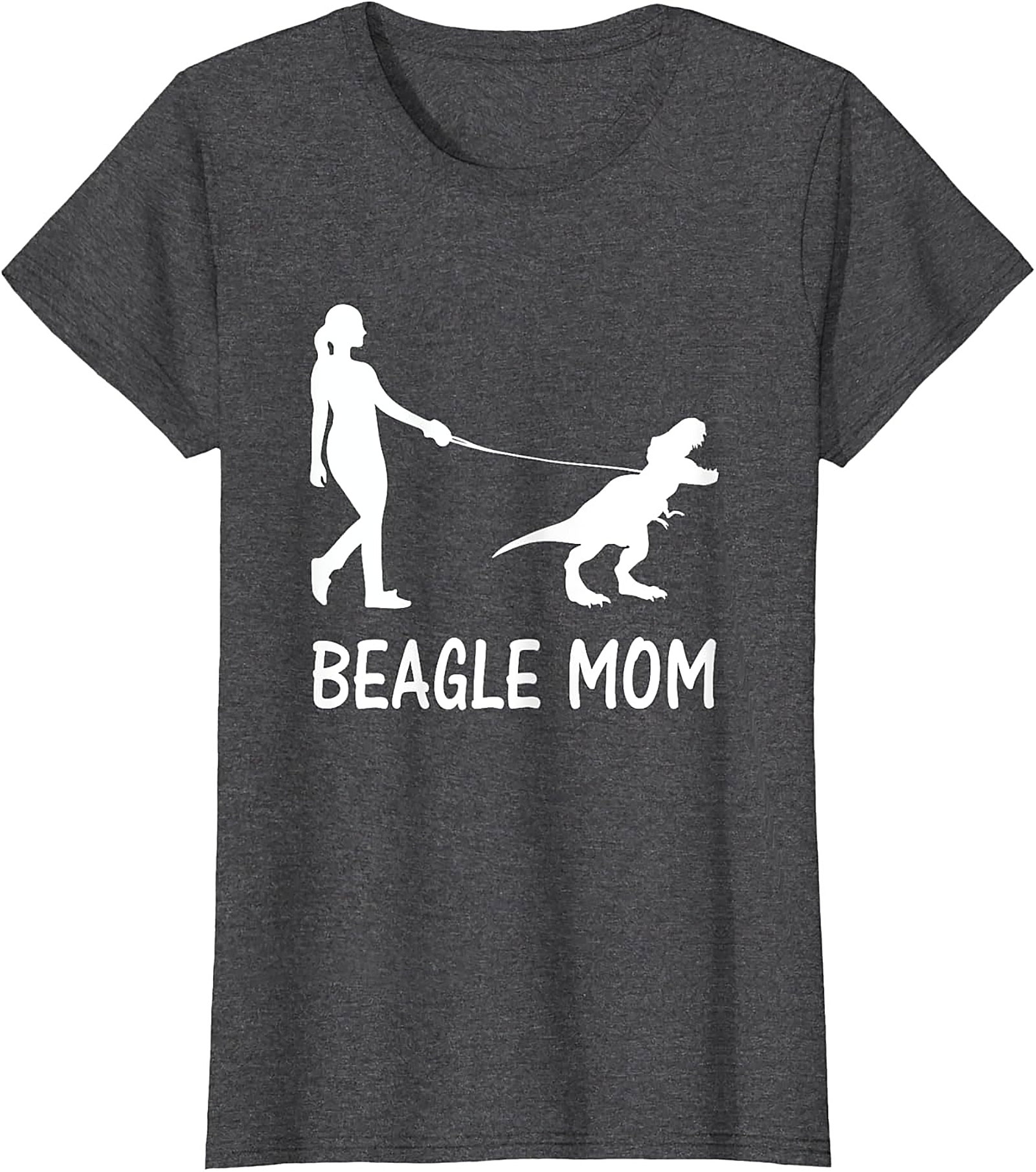 Beagle Mom T-Shirt | Funny T-Rex Dog Walker Graphic Tee