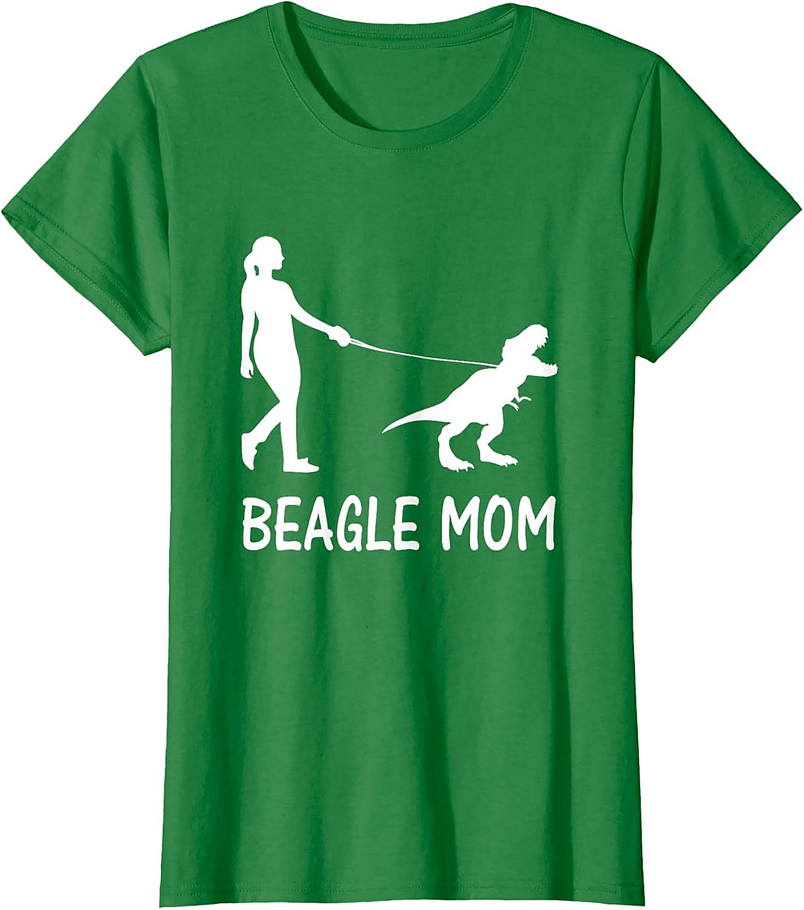 Beagle Mom T-Shirt | Funny T-Rex Dog Walker Graphic Tee