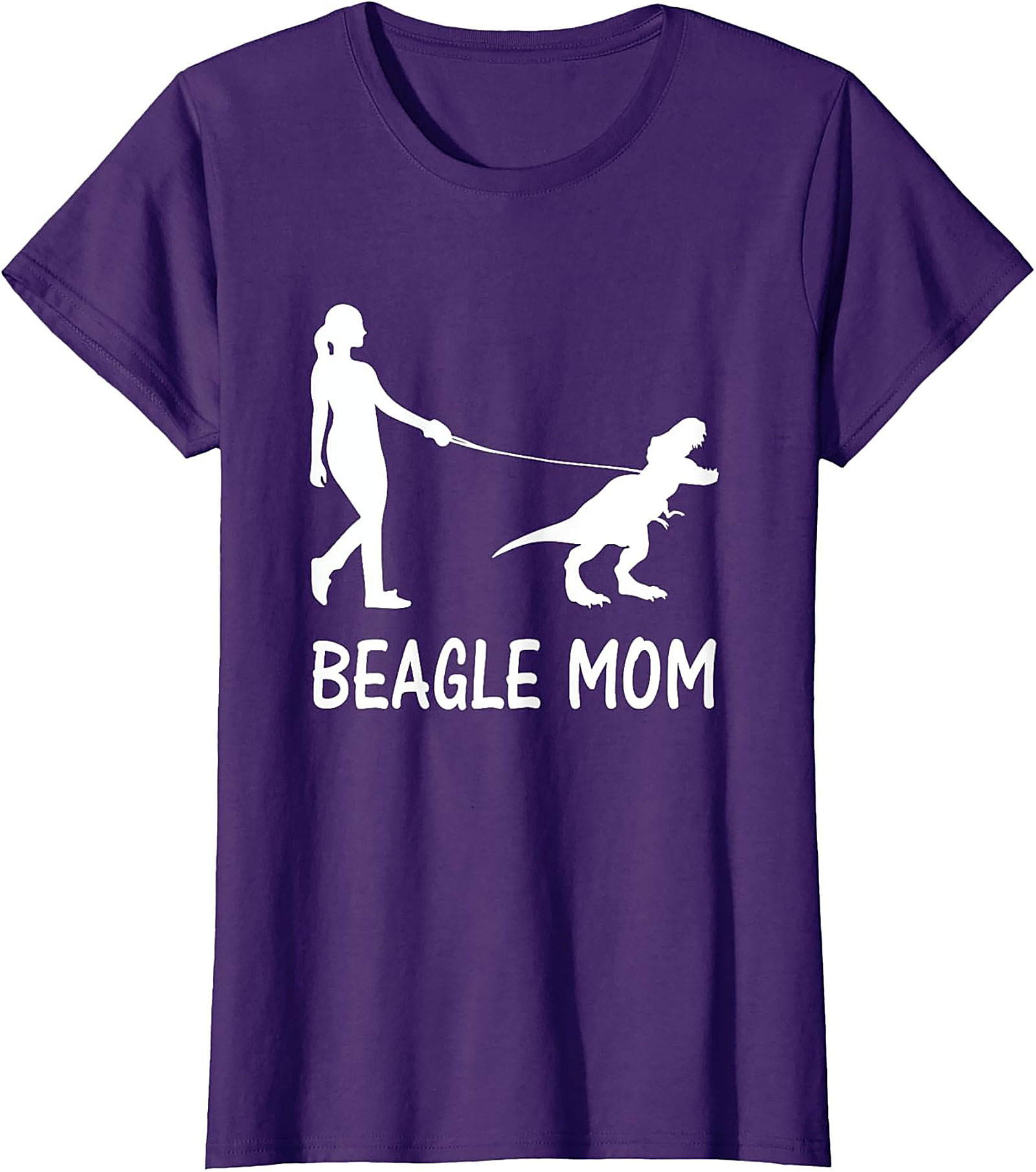 Beagle Mom T-Shirt | Funny T-Rex Dog Walker Graphic Tee