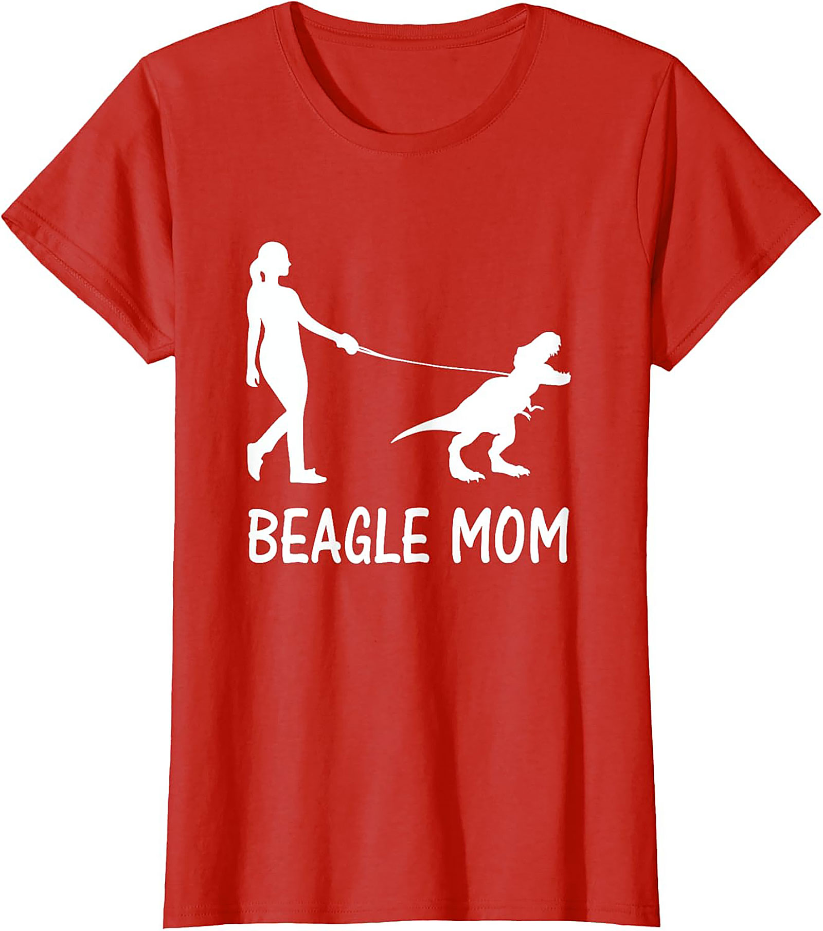 Beagle Mom T-Shirt | Funny T-Rex Dog Walker Graphic Tee