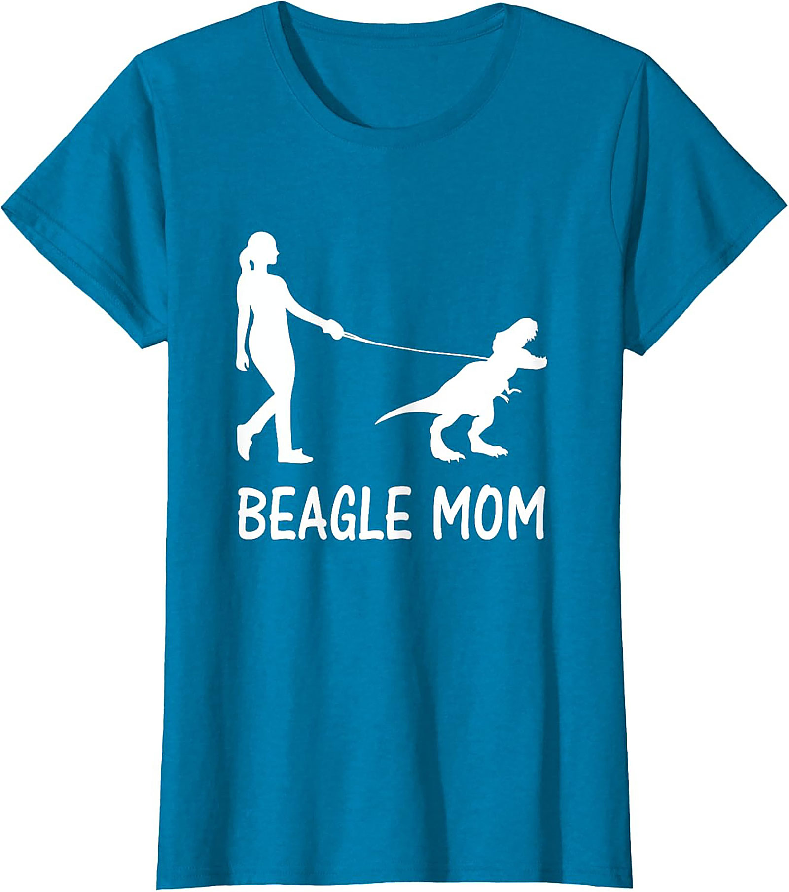 Beagle Mom T-Shirt | Funny T-Rex Dog Walker Graphic Tee