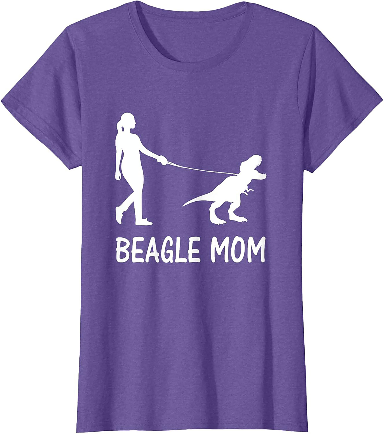 Beagle Mom T-Shirt | Funny T-Rex Dog Walker Graphic Tee