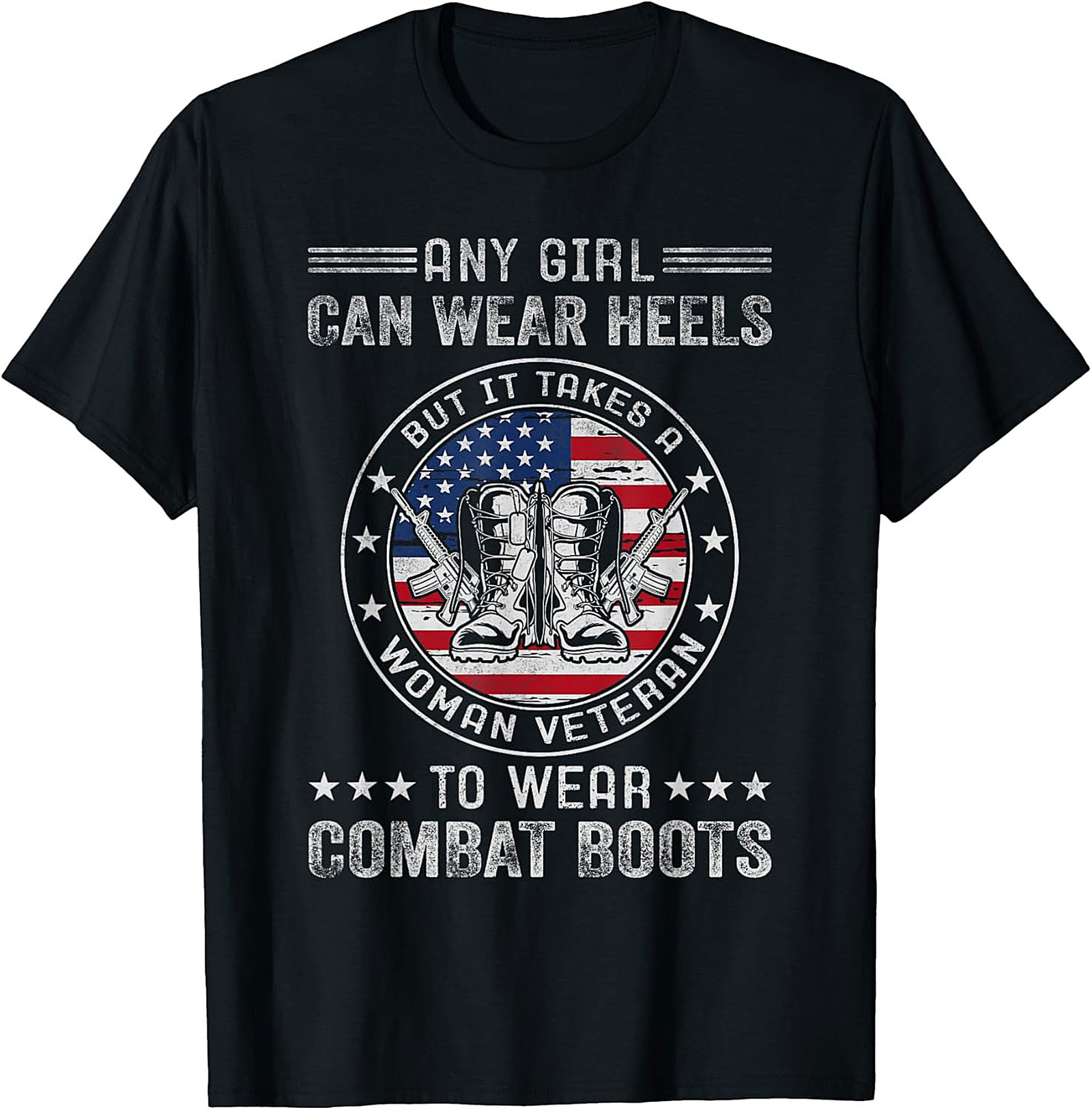 Woman Veteran T-shirt | Combat Boots Graphic Tee | Gift