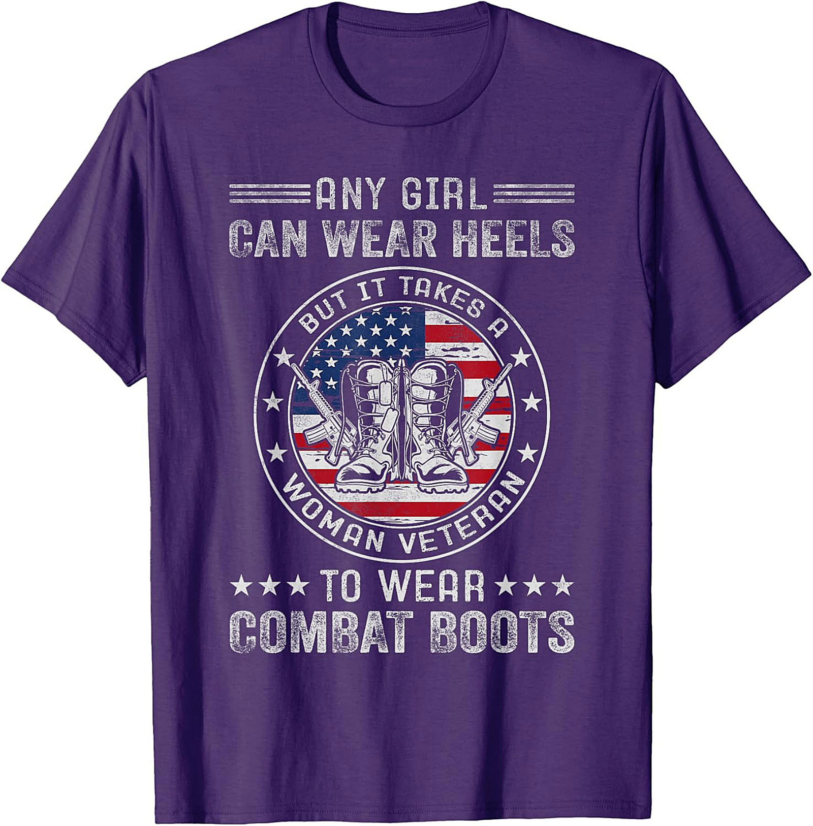 Woman Veteran T-shirt | Combat Boots Graphic Tee | Gift