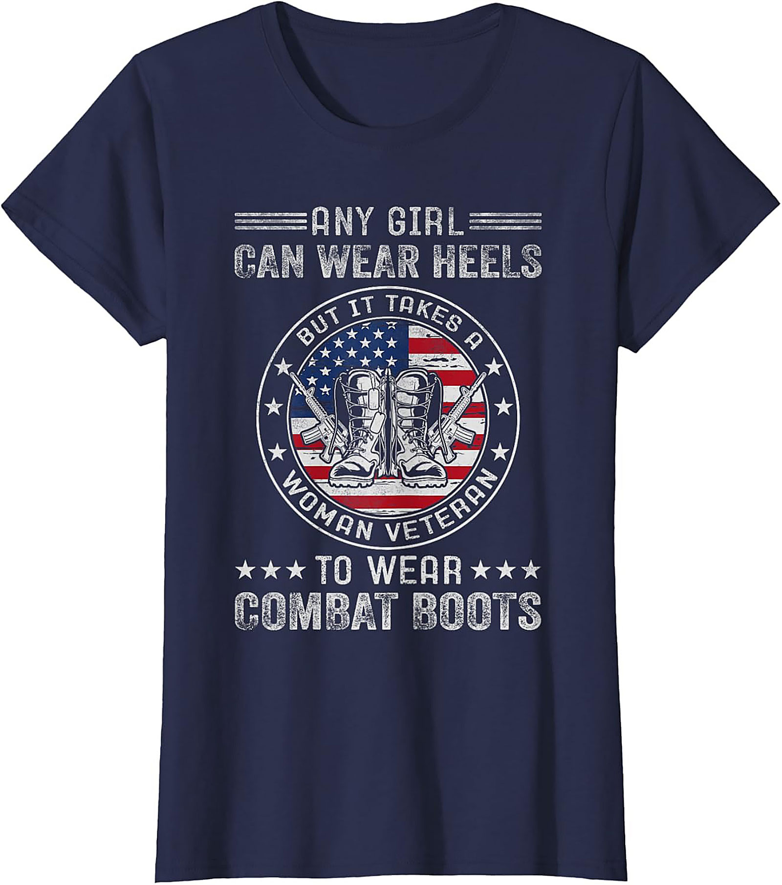 Woman Veteran T-shirt | Combat Boots Graphic Tee | Gift