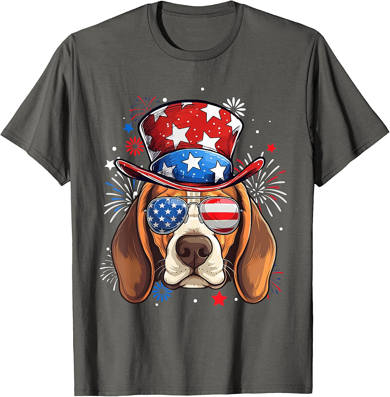 4th of July Beagle T-shirt | Patriotic Dog American Flag Graphic Tee