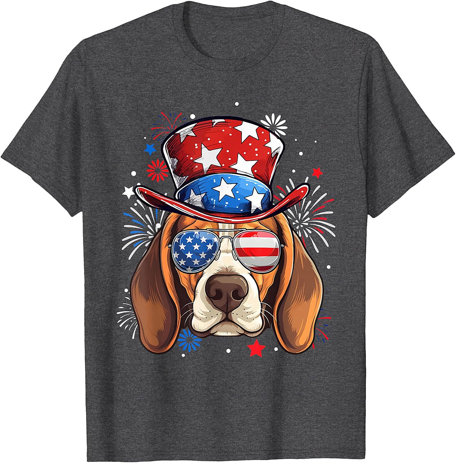 4th of July Beagle T-shirt | Patriotic Dog American Flag Graphic Tee