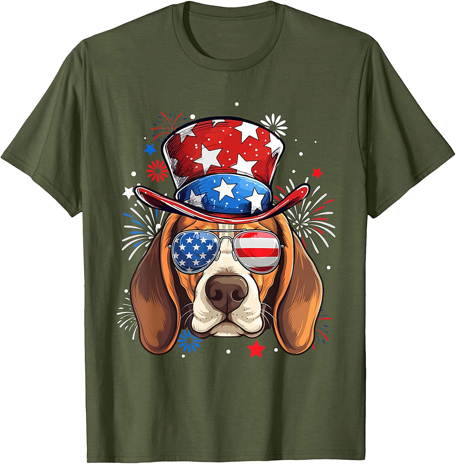 4th of July Beagle T-shirt | Patriotic Dog American Flag Graphic Tee