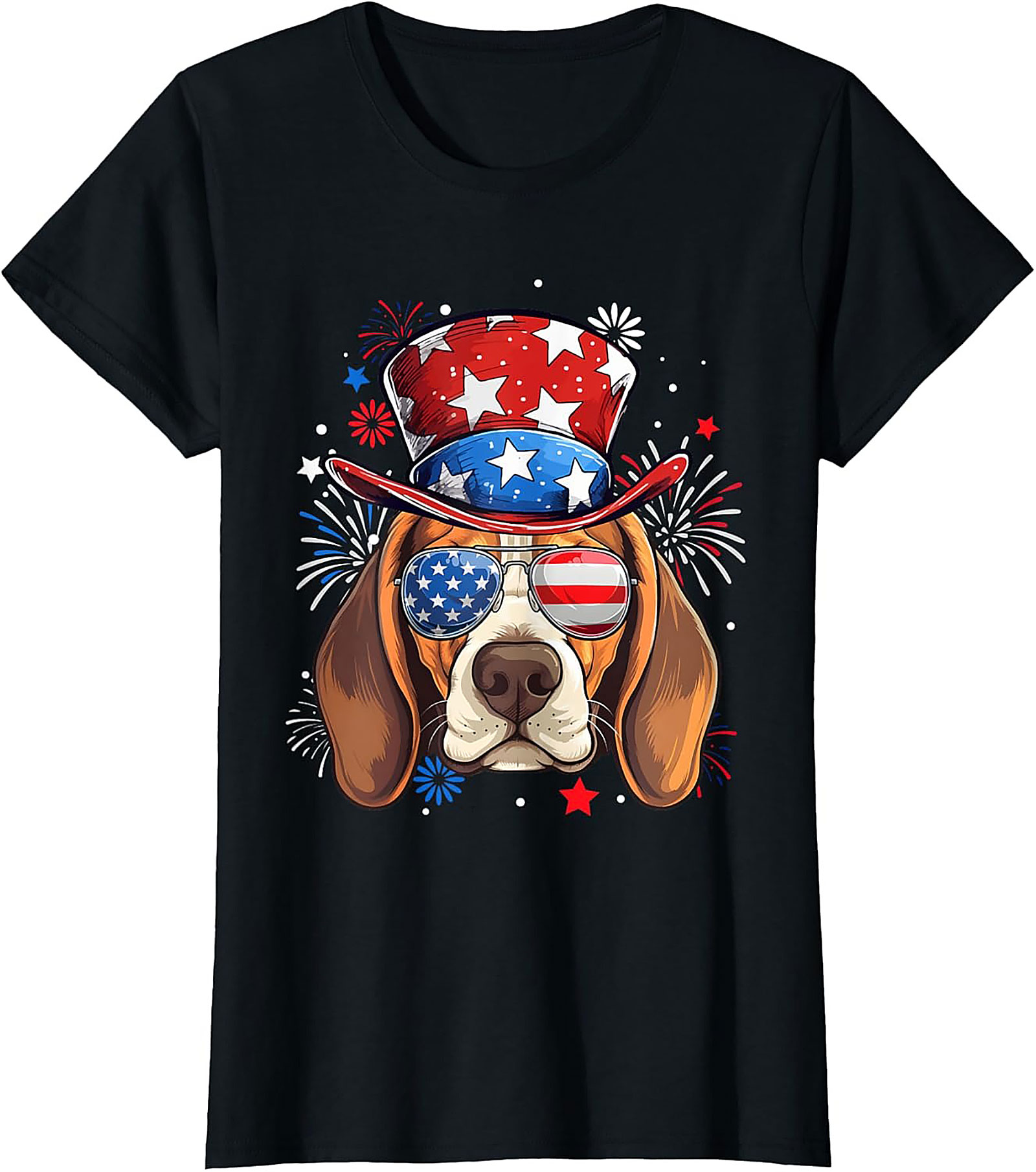 4th of July Beagle T-shirt | Patriotic Dog American Flag Graphic Tee