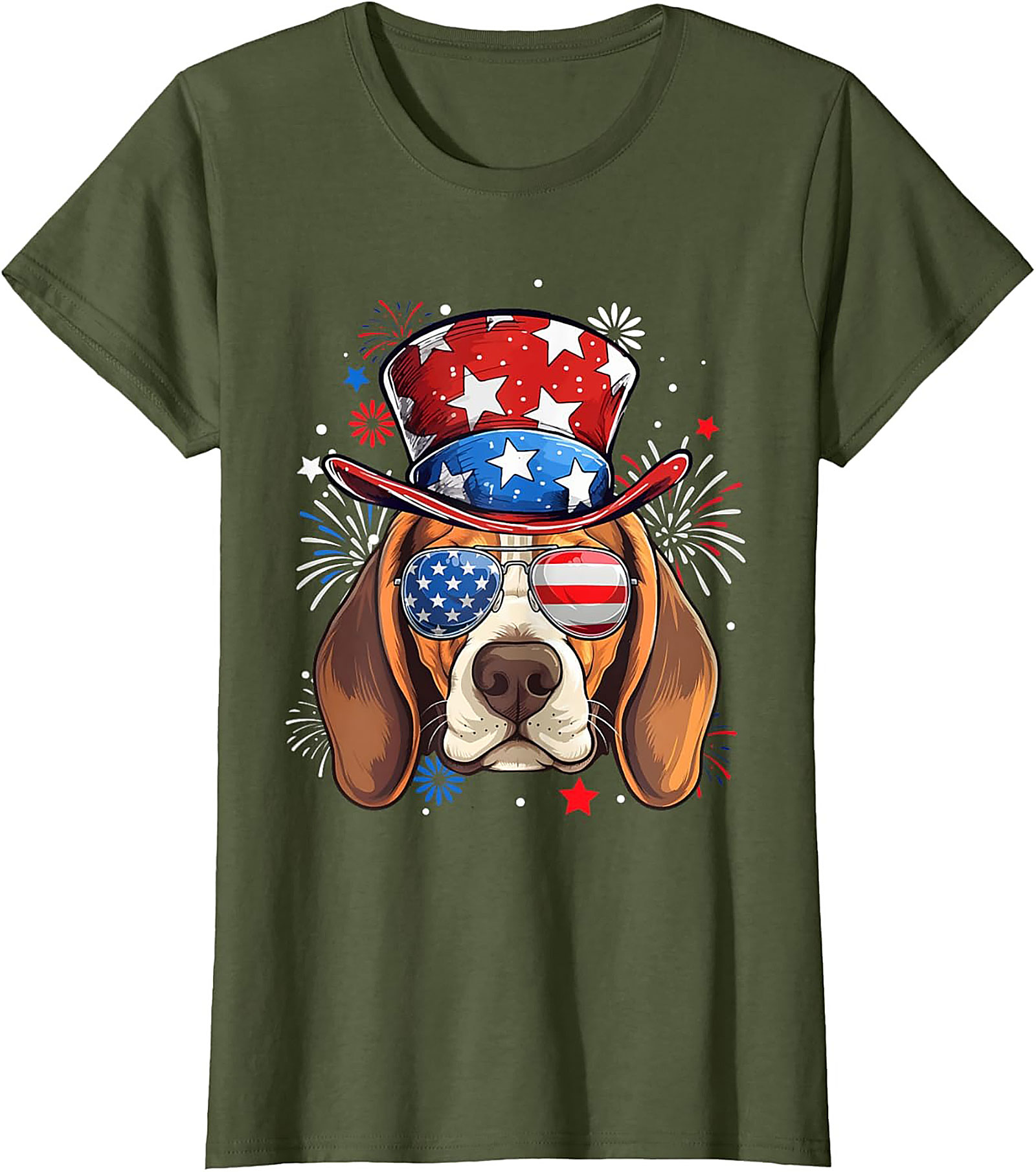 4th of July Beagle T-shirt | Patriotic Dog American Flag Graphic Tee