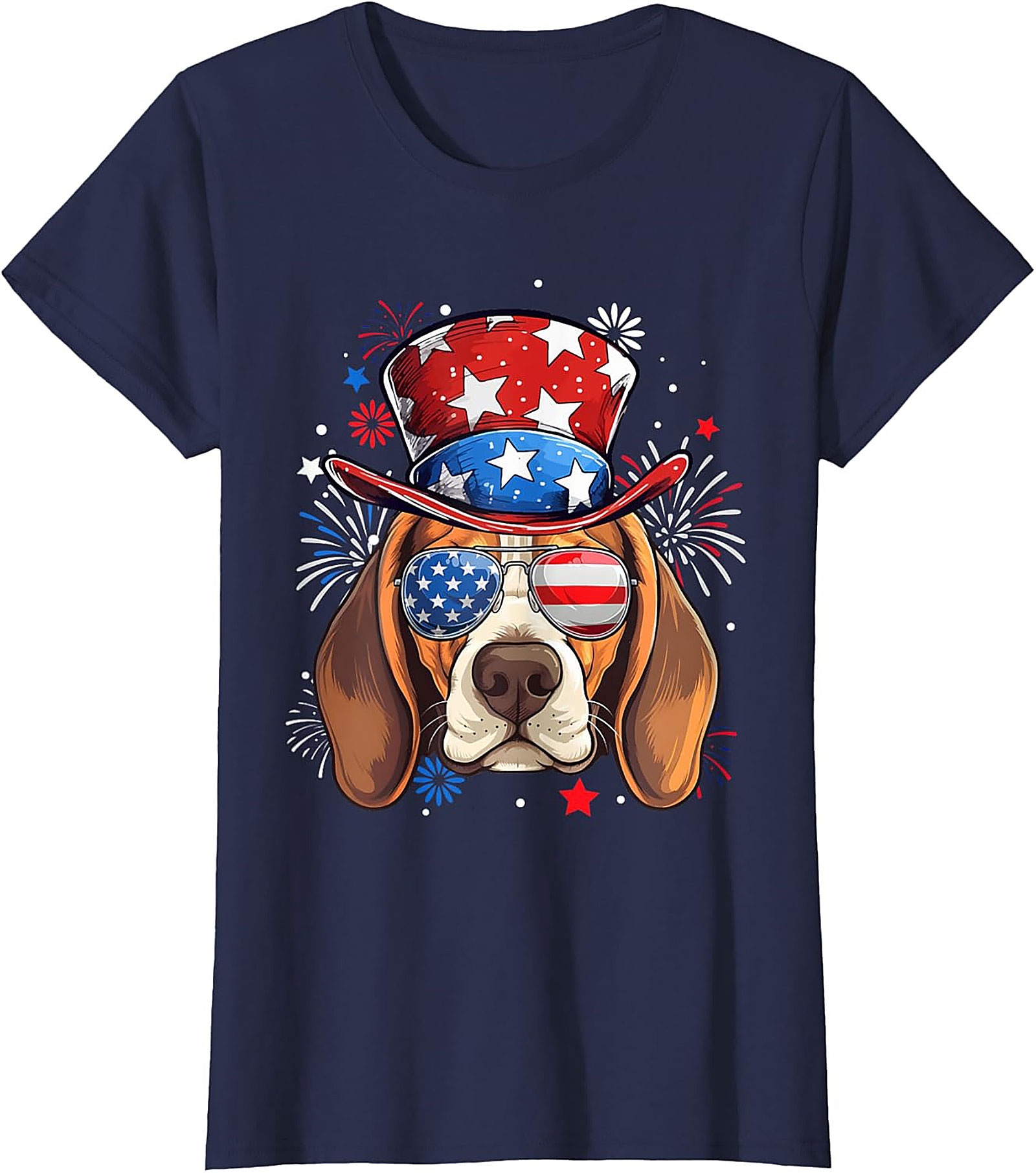 4th of July Beagle T-shirt | Patriotic Dog American Flag Graphic Tee