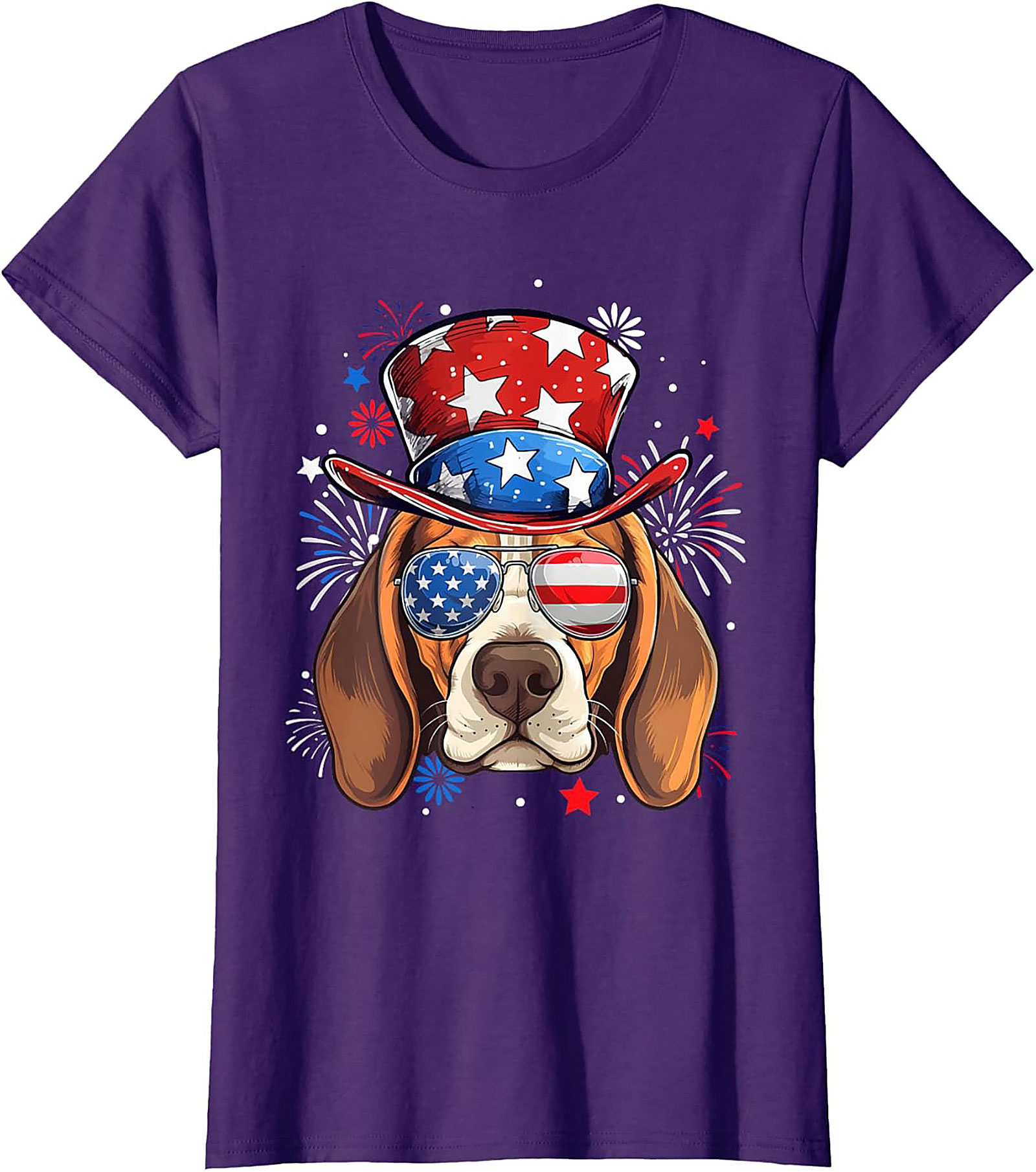 4th of July Beagle T-shirt | Patriotic Dog American Flag Graphic Tee