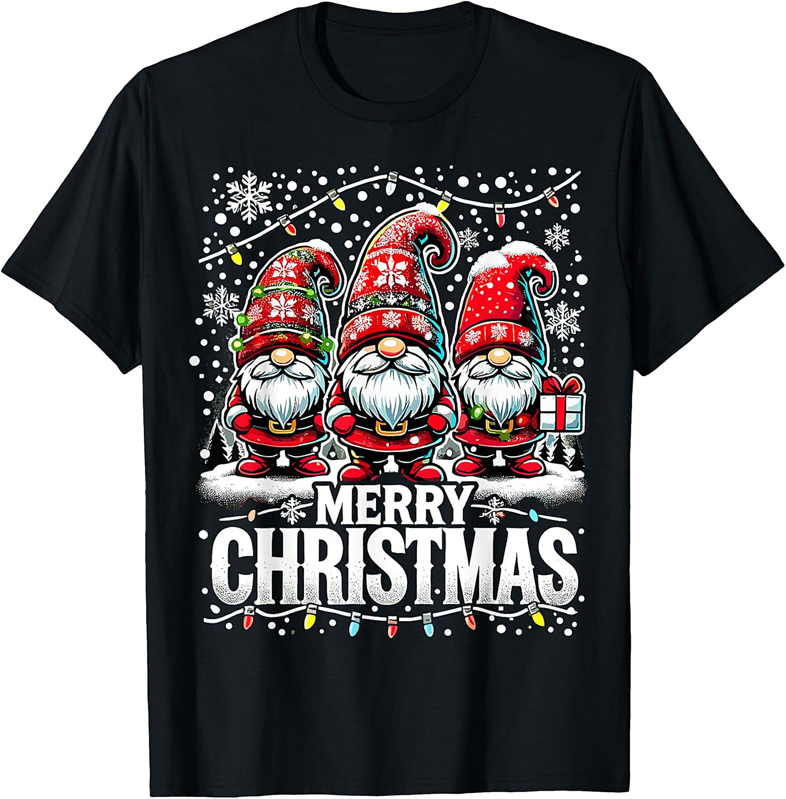 Festive Christmas Gnome T-shirt Funny Holiday Graphic Tee