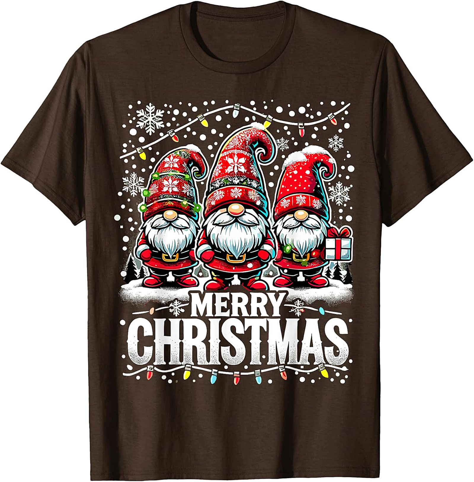 Festive Christmas Gnome T-shirt Funny Holiday Graphic Tee