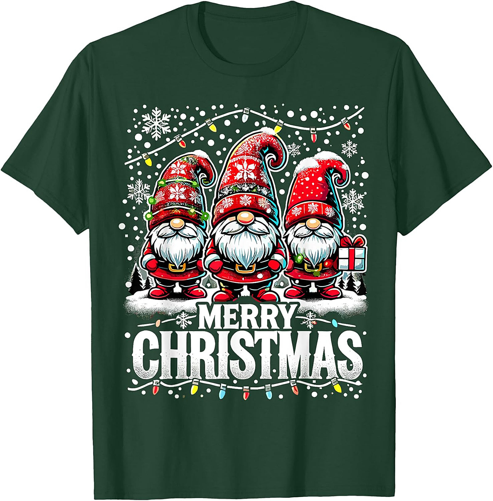 Festive Christmas Gnome T-shirt Funny Holiday Graphic Tee
