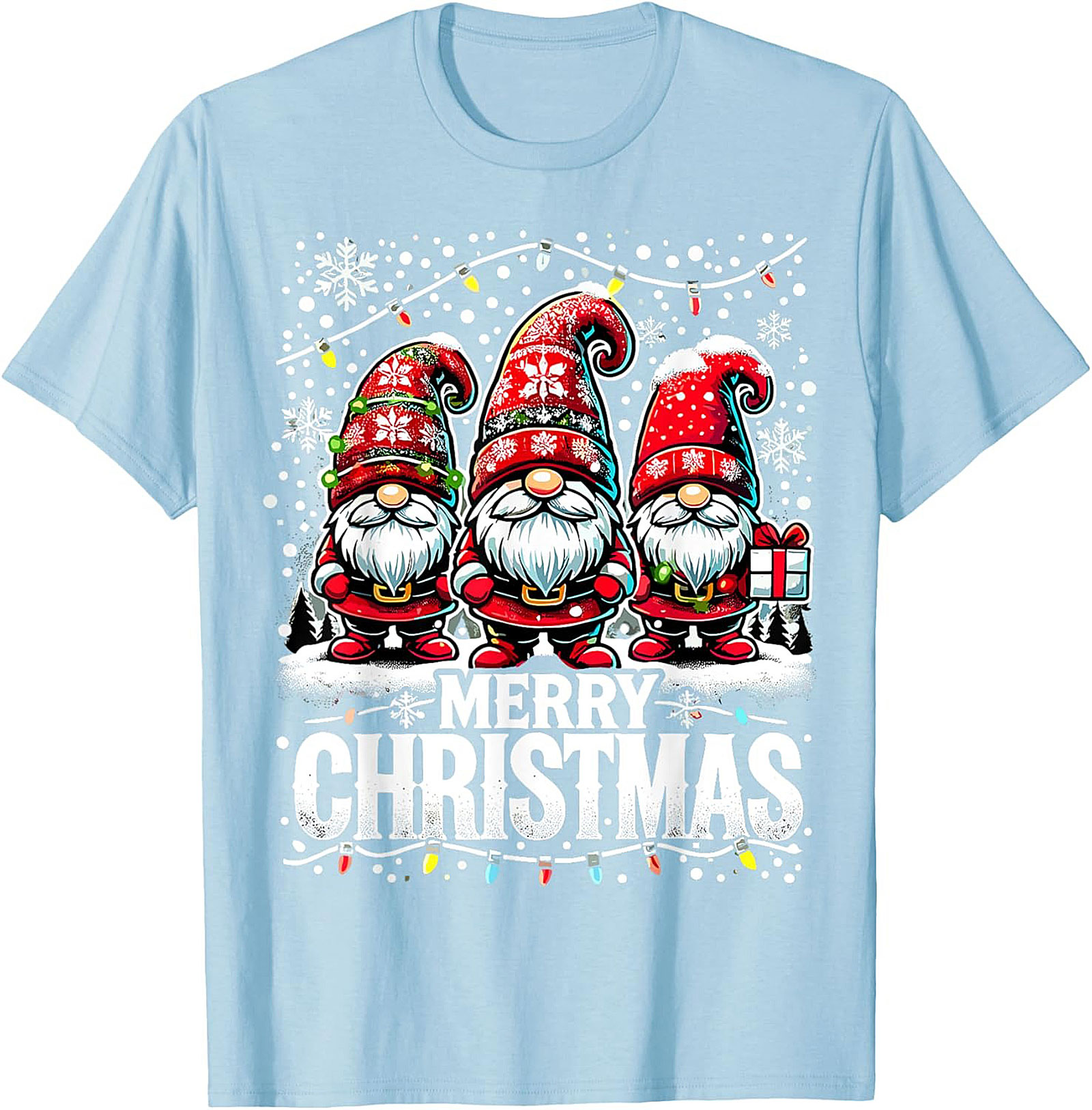 Festive Christmas Gnome T-shirt Funny Holiday Graphic Tee