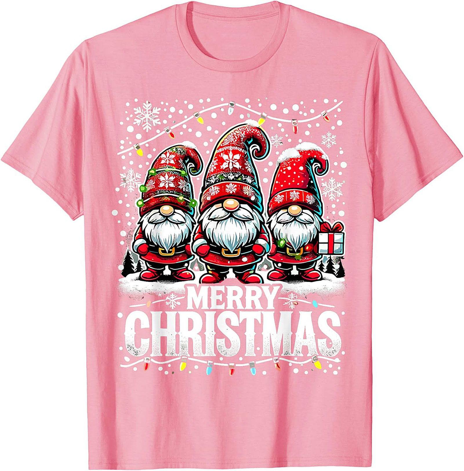 Festive Christmas Gnome T-shirt Funny Holiday Graphic Tee