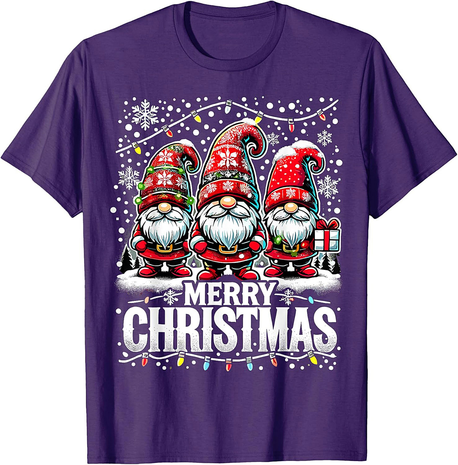 Festive Christmas Gnome T-shirt Funny Holiday Graphic Tee