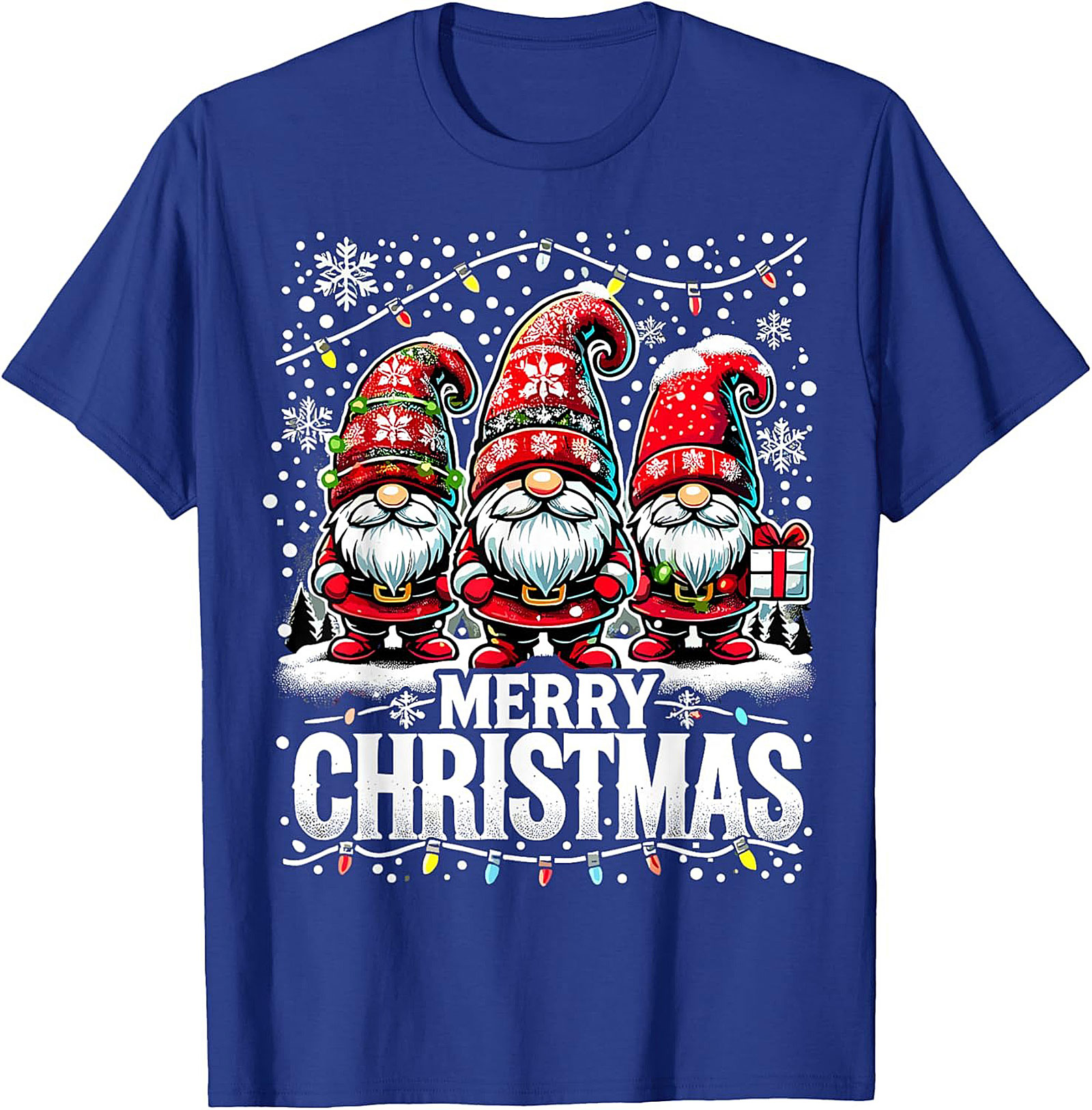 Festive Christmas Gnome T-shirt Funny Holiday Graphic Tee