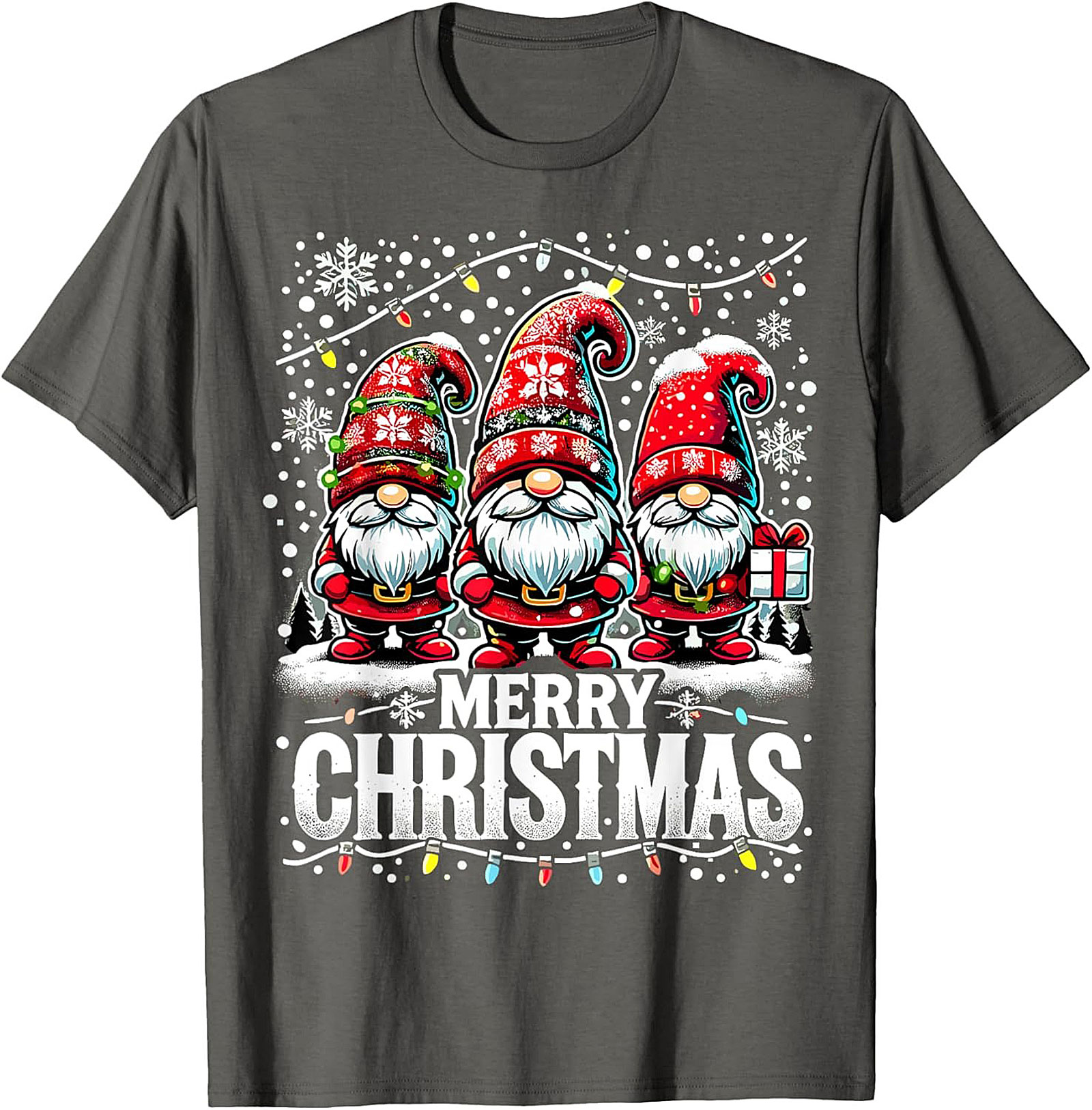 Festive Christmas Gnome T-shirt Funny Holiday Graphic Tee