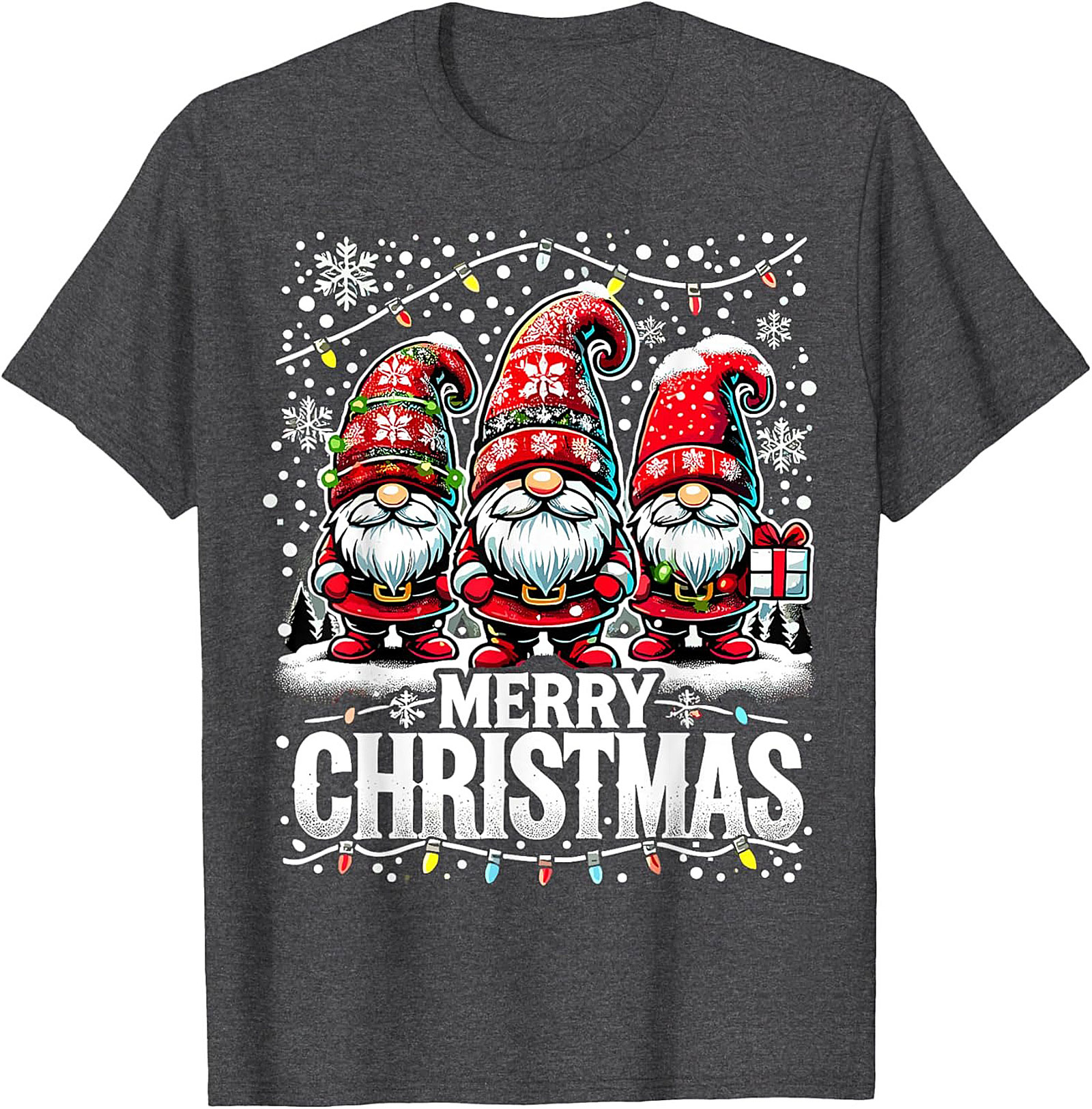 Festive Christmas Gnome T-shirt Funny Holiday Graphic Tee