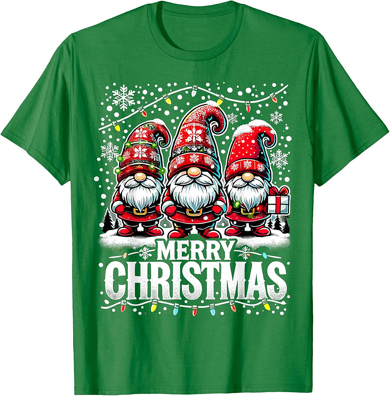 Festive Christmas Gnome T-shirt Funny Holiday Graphic Tee