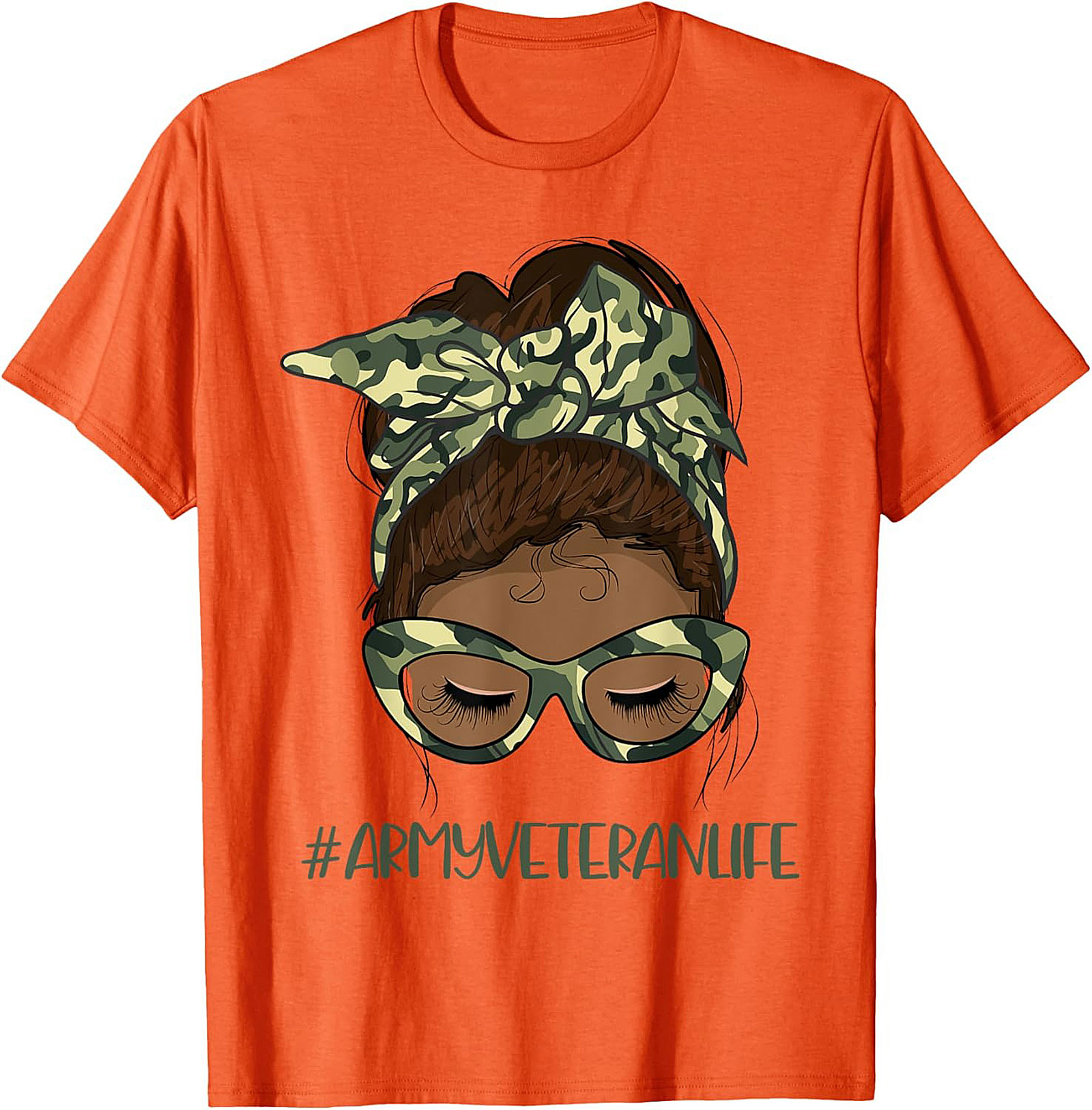 Army Veteran Life Messy Bun T-Shirt | Gift Tee