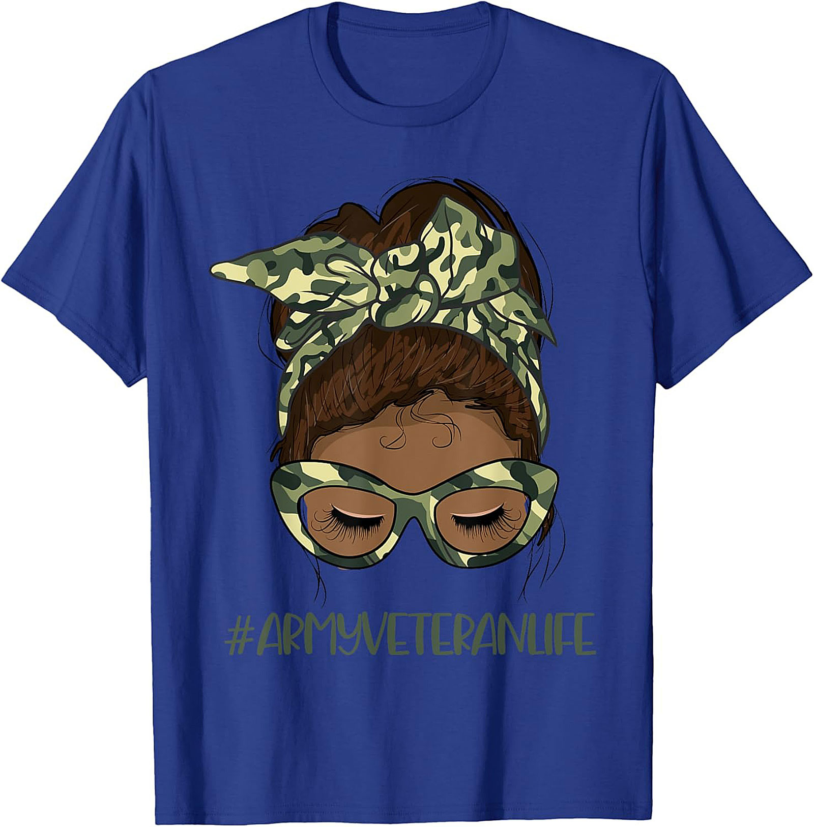 Army Veteran Life Messy Bun T-Shirt | Gift Tee
