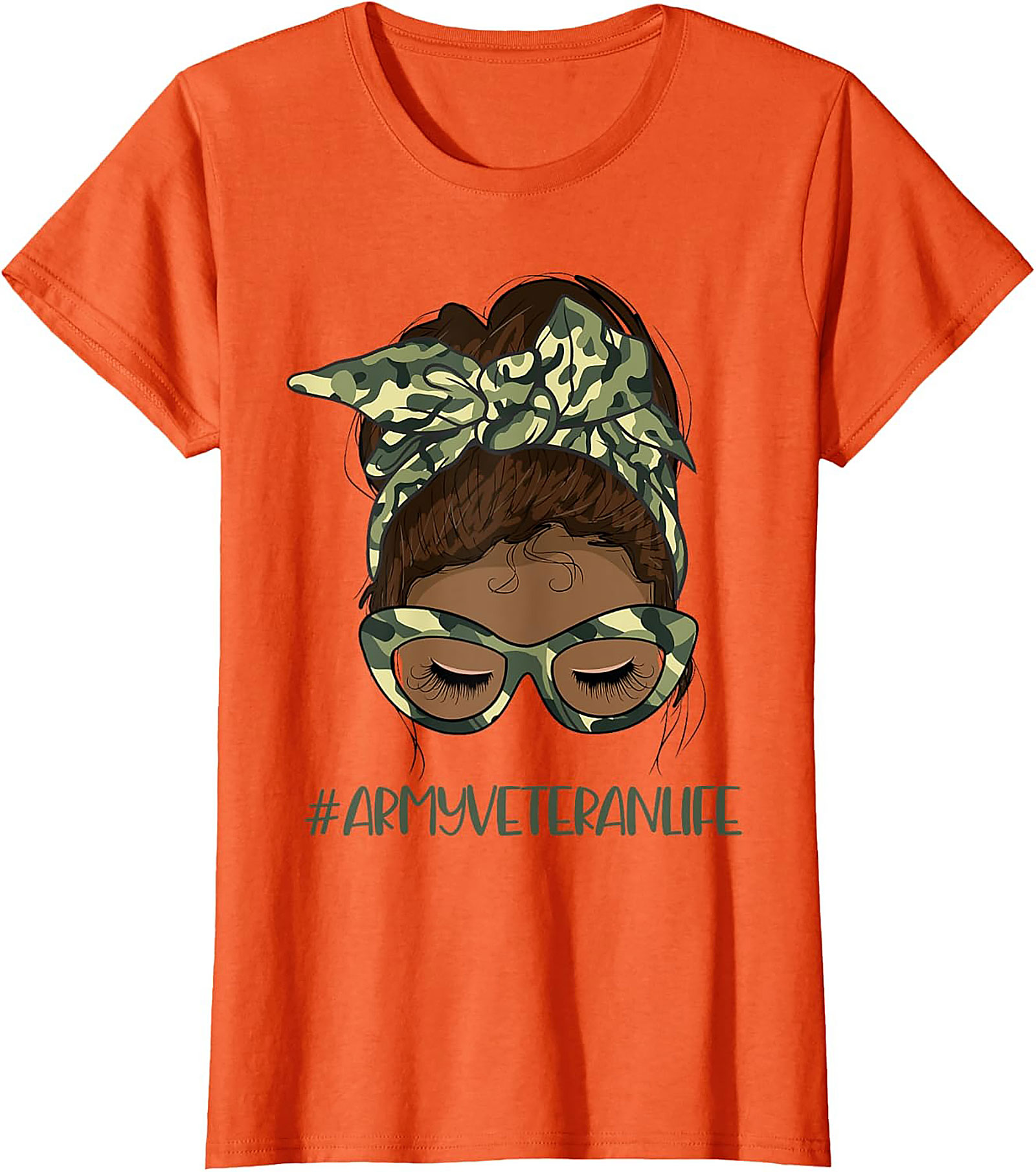 Army Veteran Life Messy Bun T-Shirt | Gift Tee