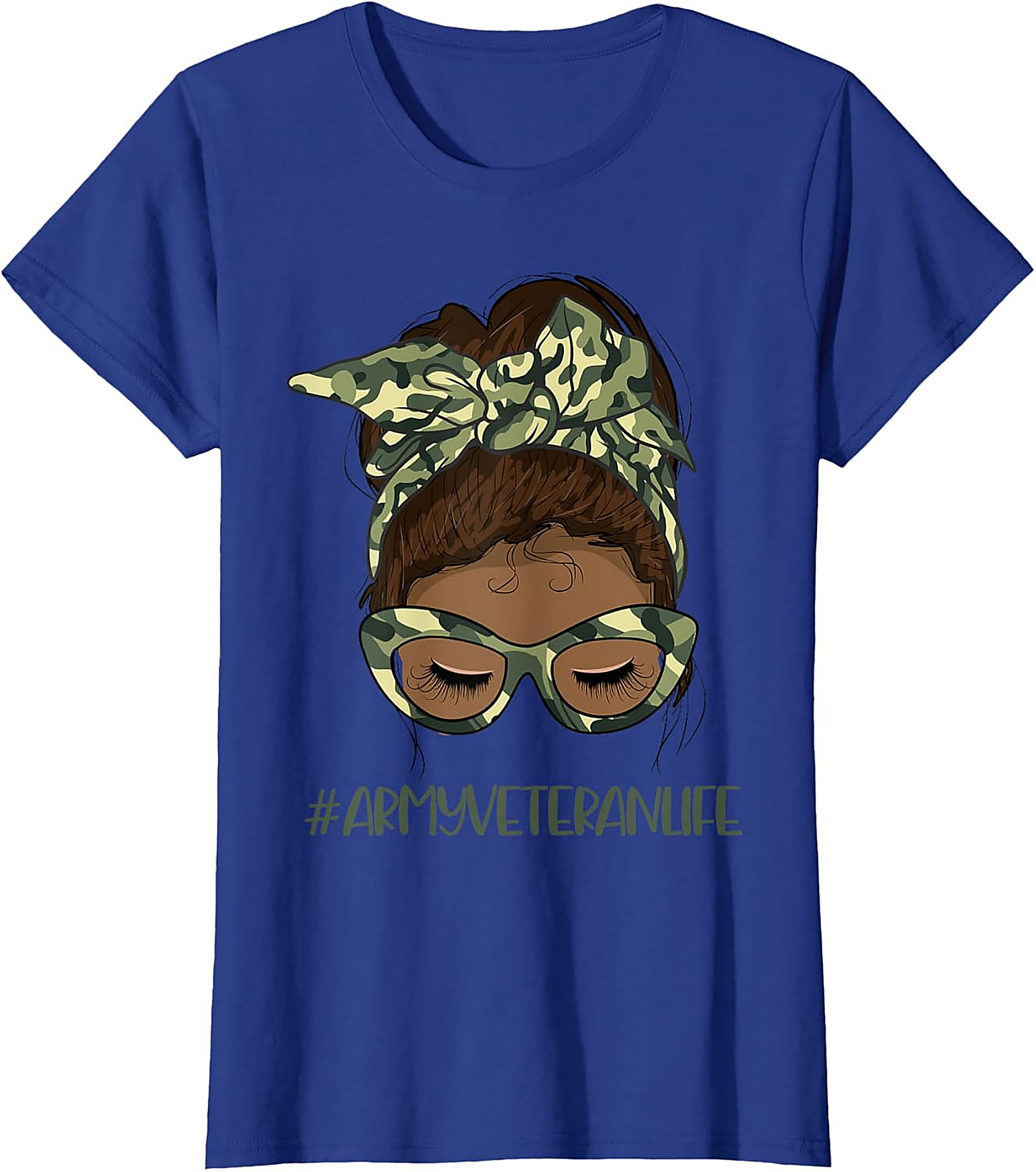 Army Veteran Life Messy Bun T-Shirt | Gift Tee