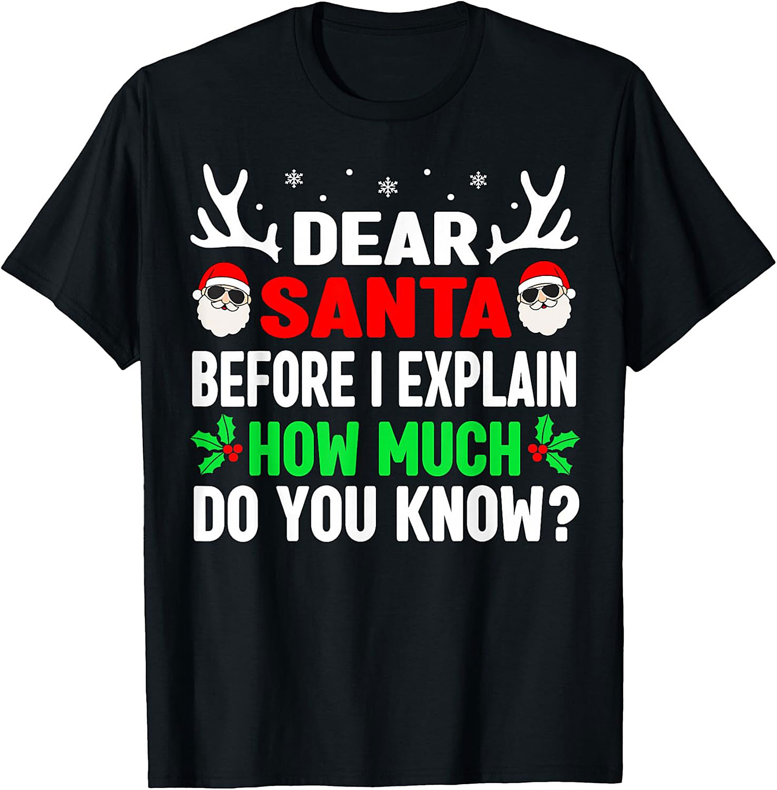 Funny Dear Santa T-shirt Naughty List Holiday Tee