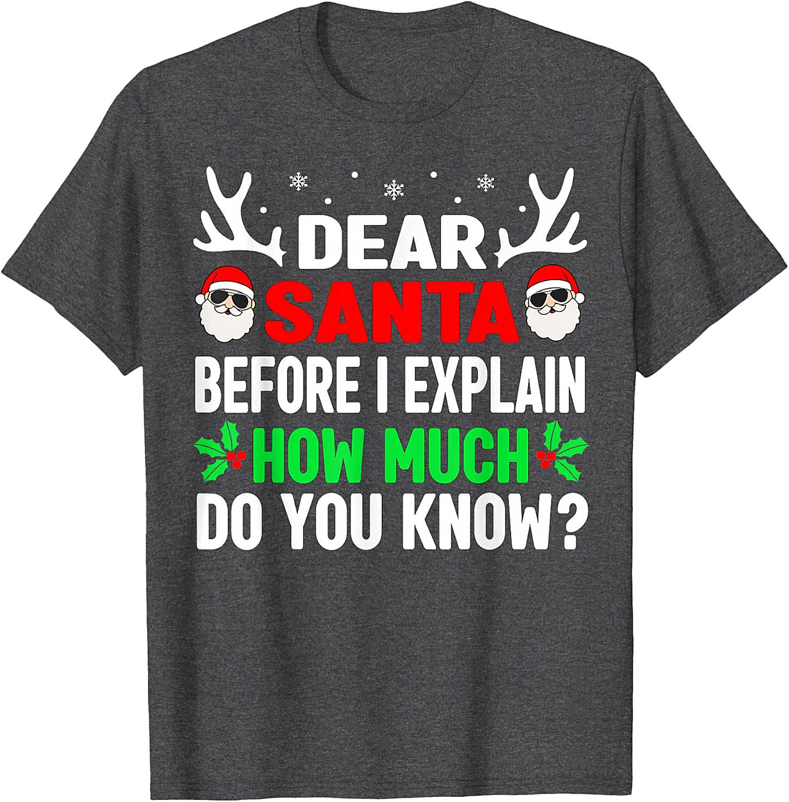 Funny Dear Santa T-shirt Naughty List Holiday Tee