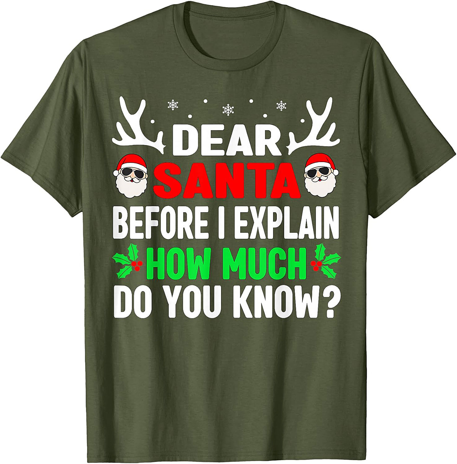 Funny Dear Santa T-shirt Naughty List Holiday Tee