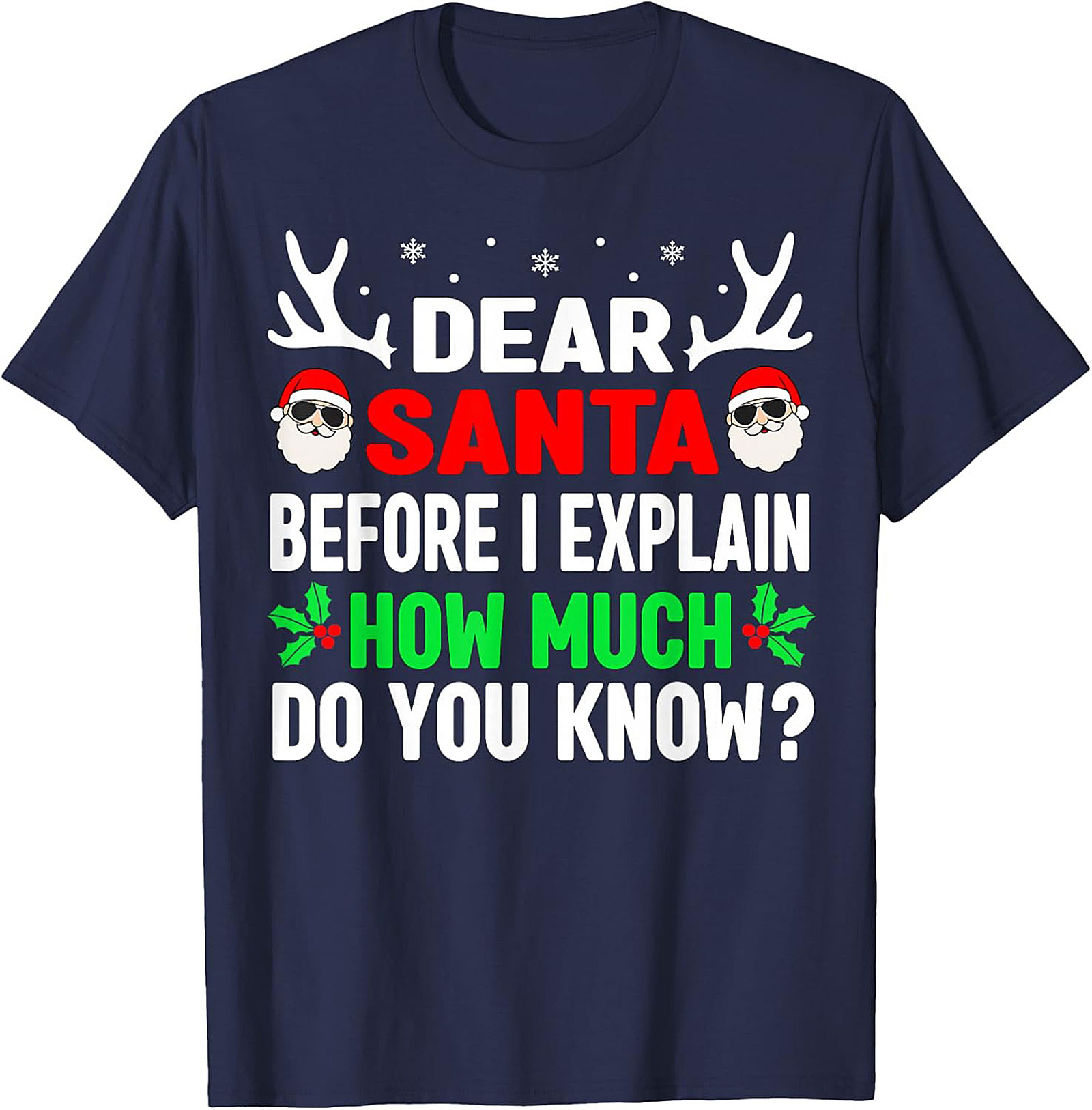 Funny Dear Santa T-shirt Naughty List Holiday Tee