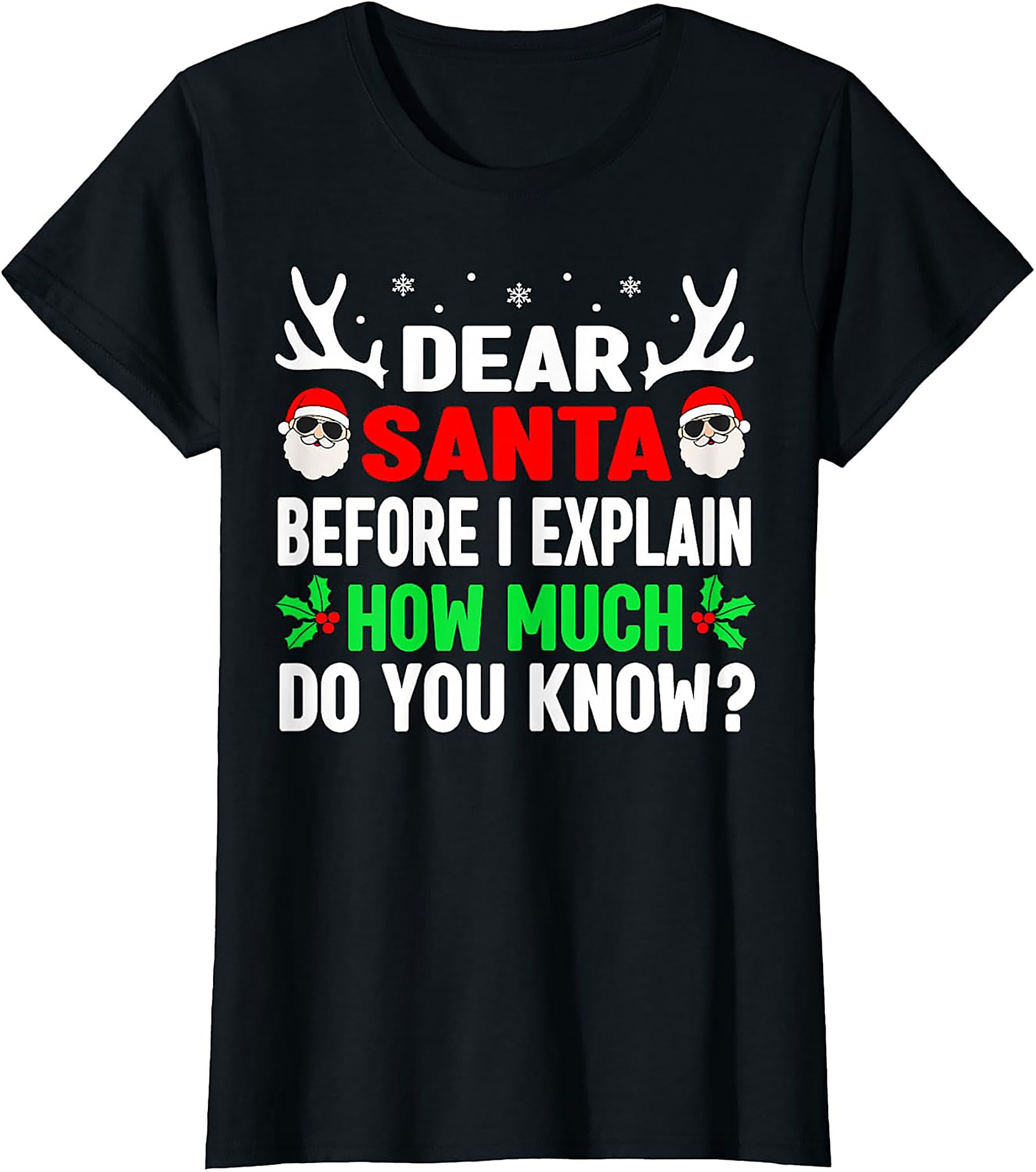 Funny Dear Santa T-shirt Naughty List Holiday Tee