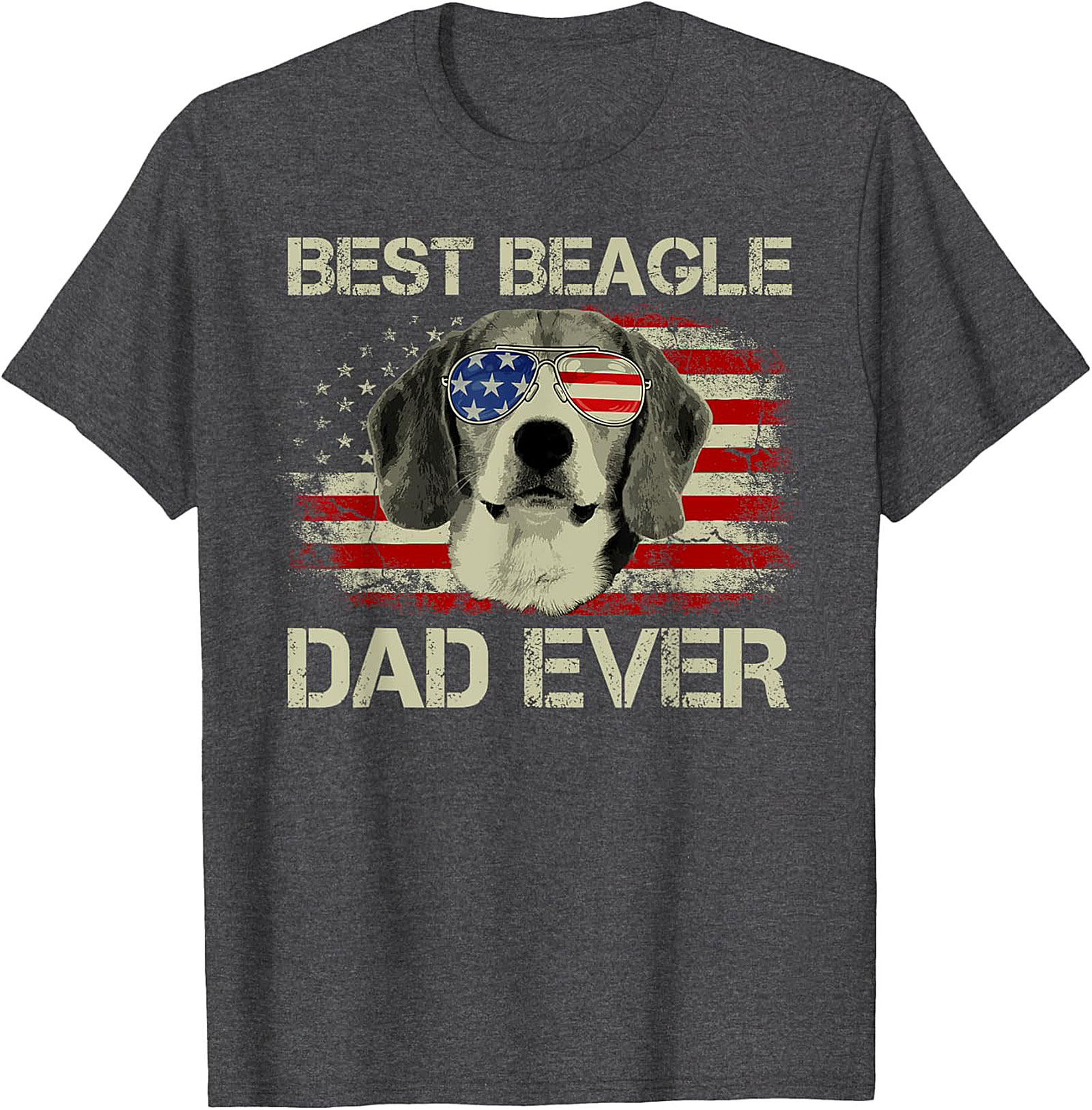 Best Beagle Dad Ever T-Shirt | Funny Patriotic Dog Dad Graphic Tee