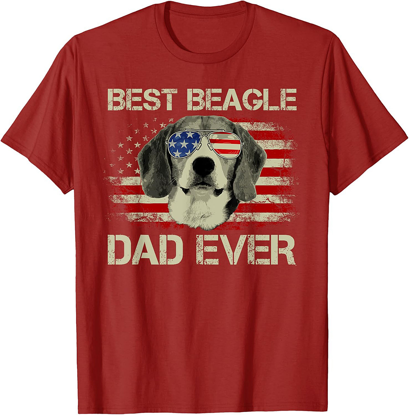 Best Beagle Dad Ever T-Shirt | Funny Patriotic Dog Dad Graphic Tee